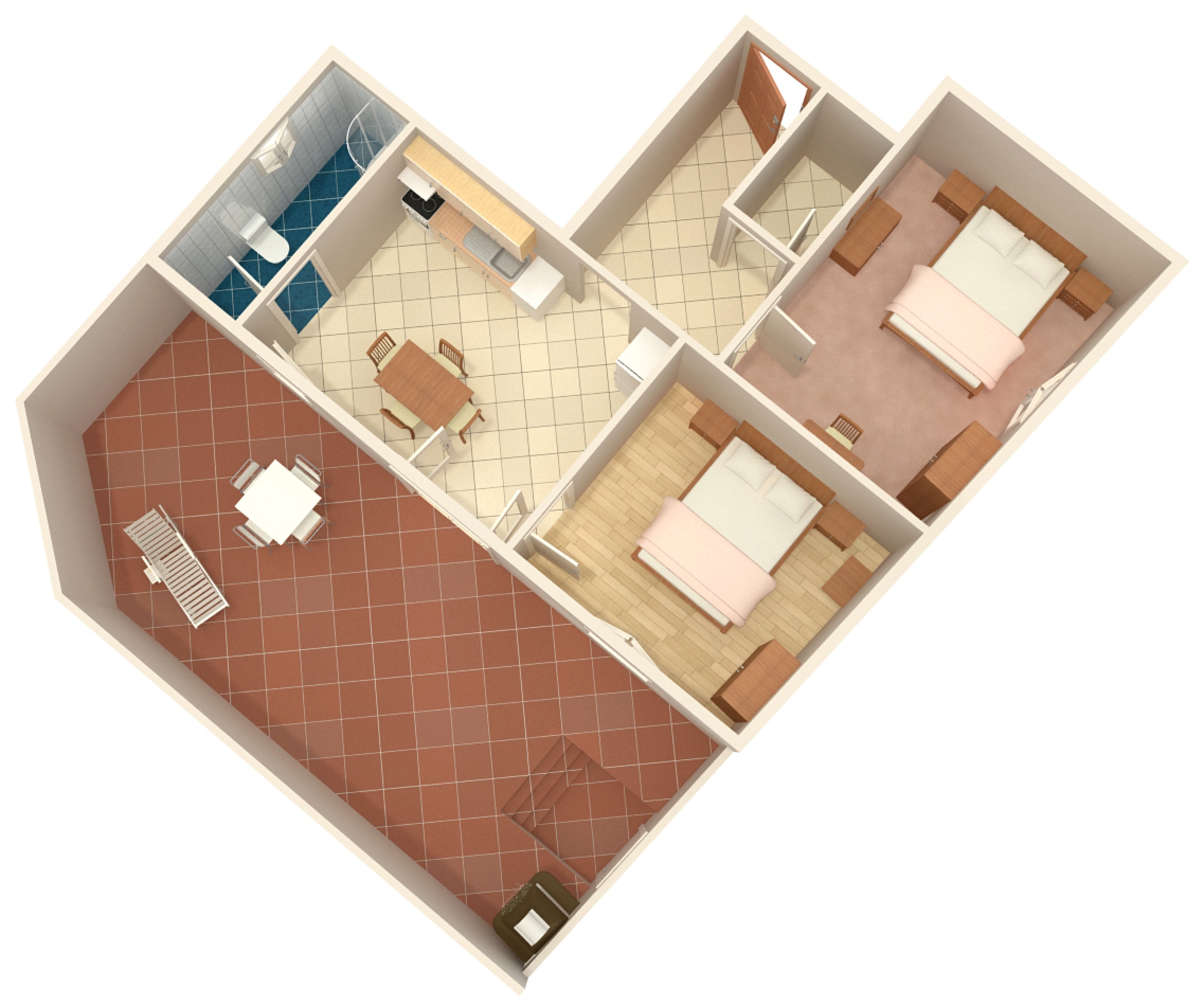 Two bedroom apartment with terrace Susak, Lošinj  A-a