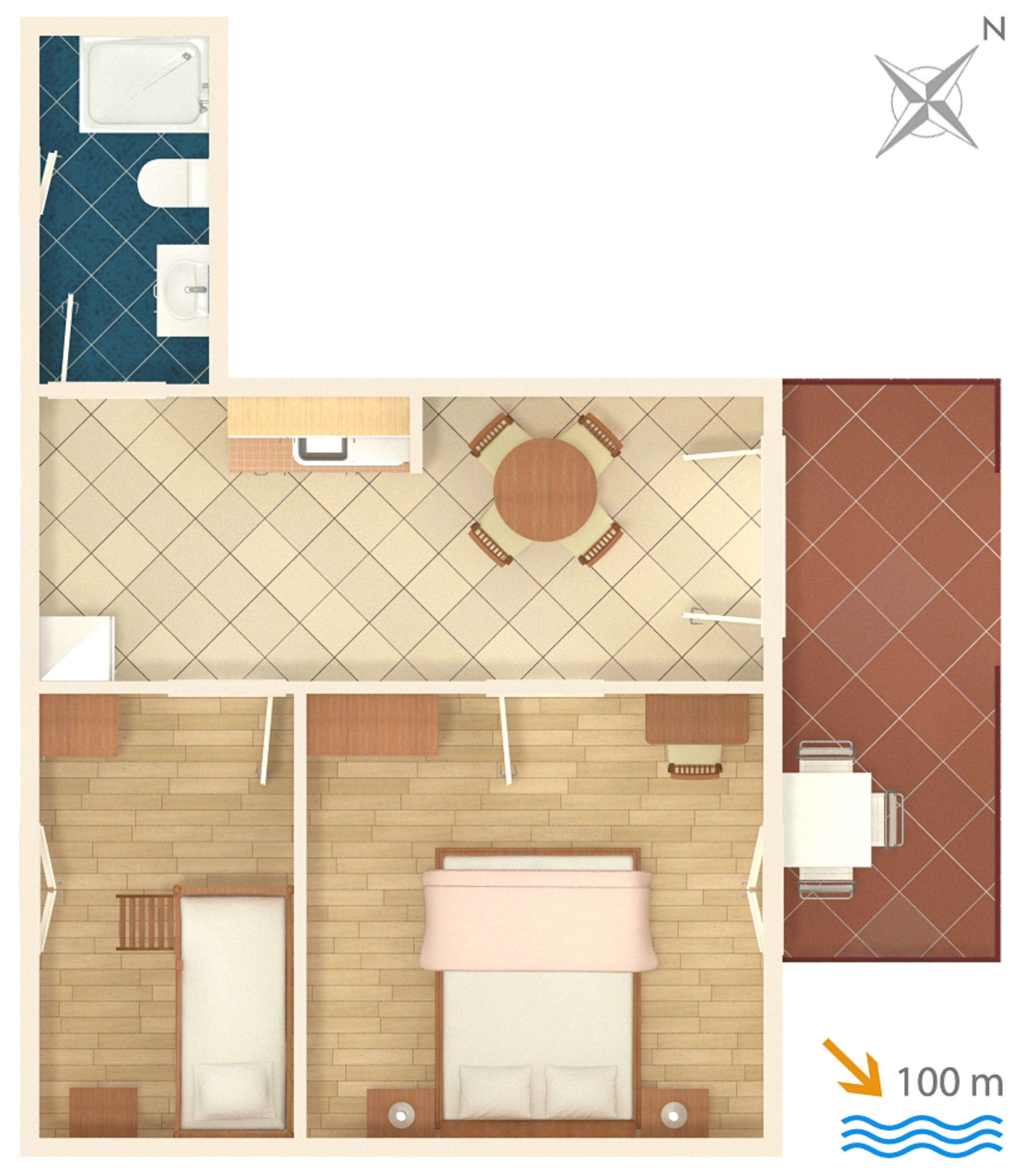 Two bedroom apartment with terrace Susak, Lošinj  A-d