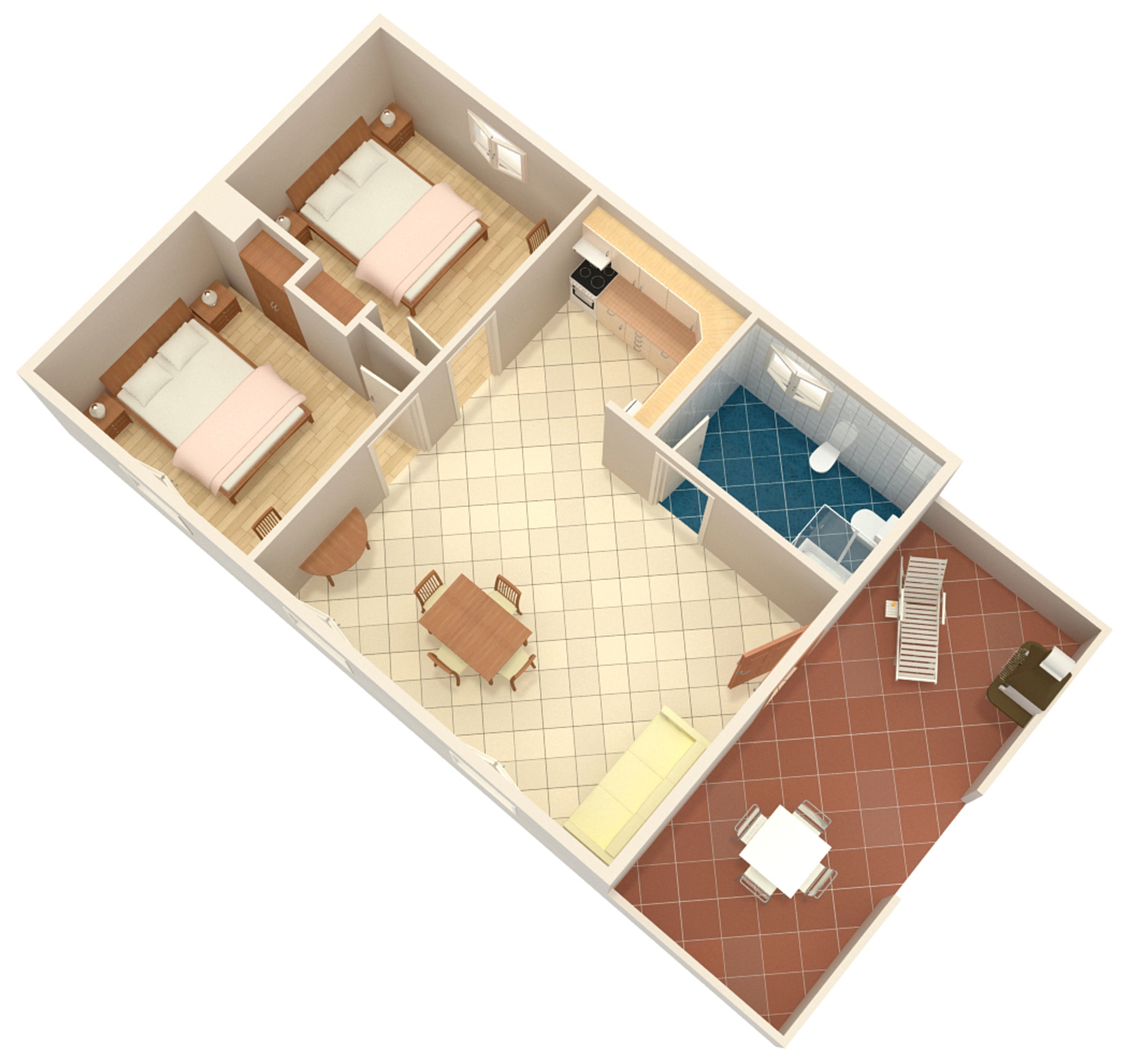 Two bedroom apartment with terrace and sea view Susak, Lošinj  A-e