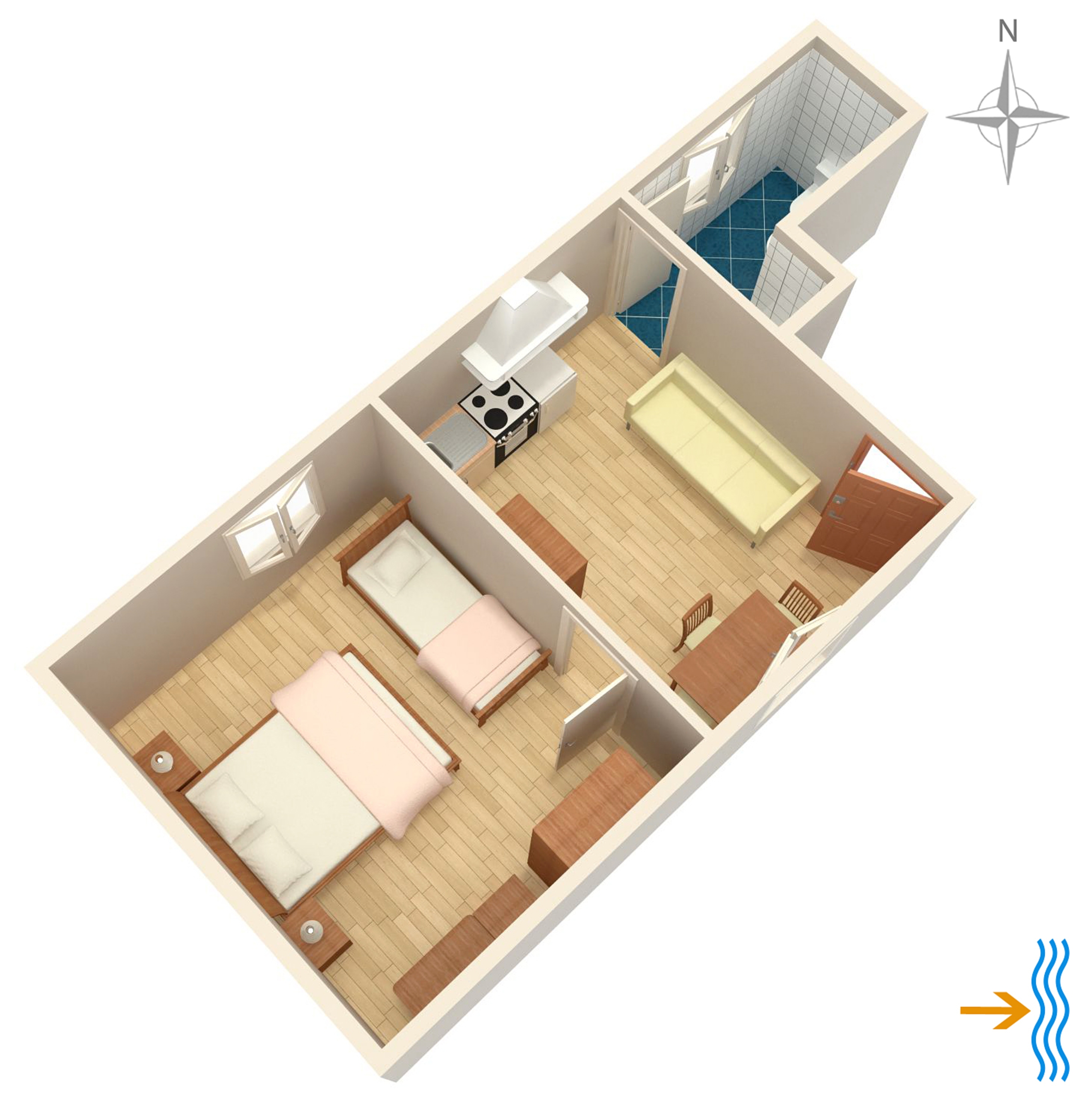 One bedroom apartment with air-conditioning Beli, Cres  A-a