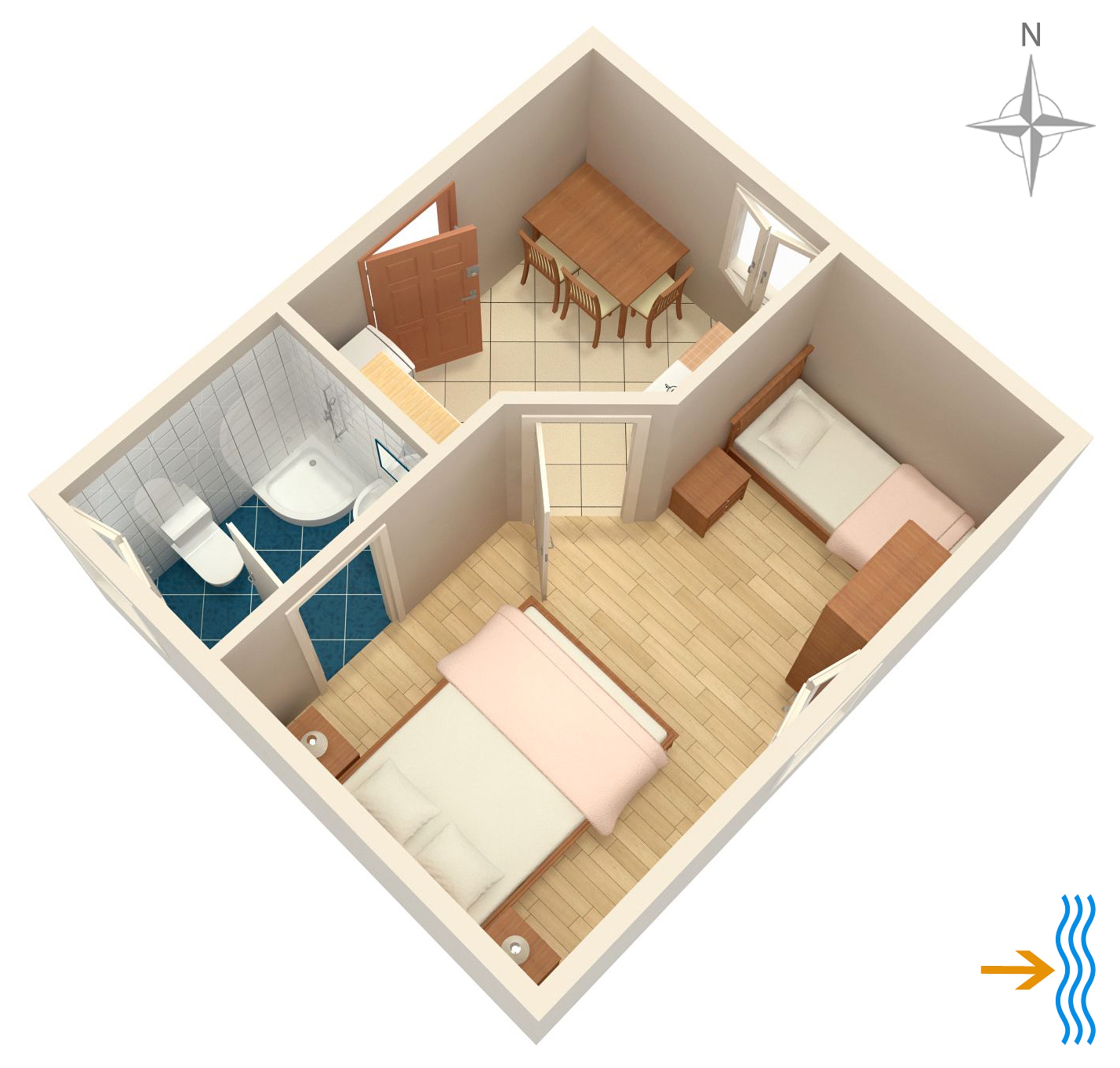 One bedroom apartment with air-conditioning Beli, Cres  A-b