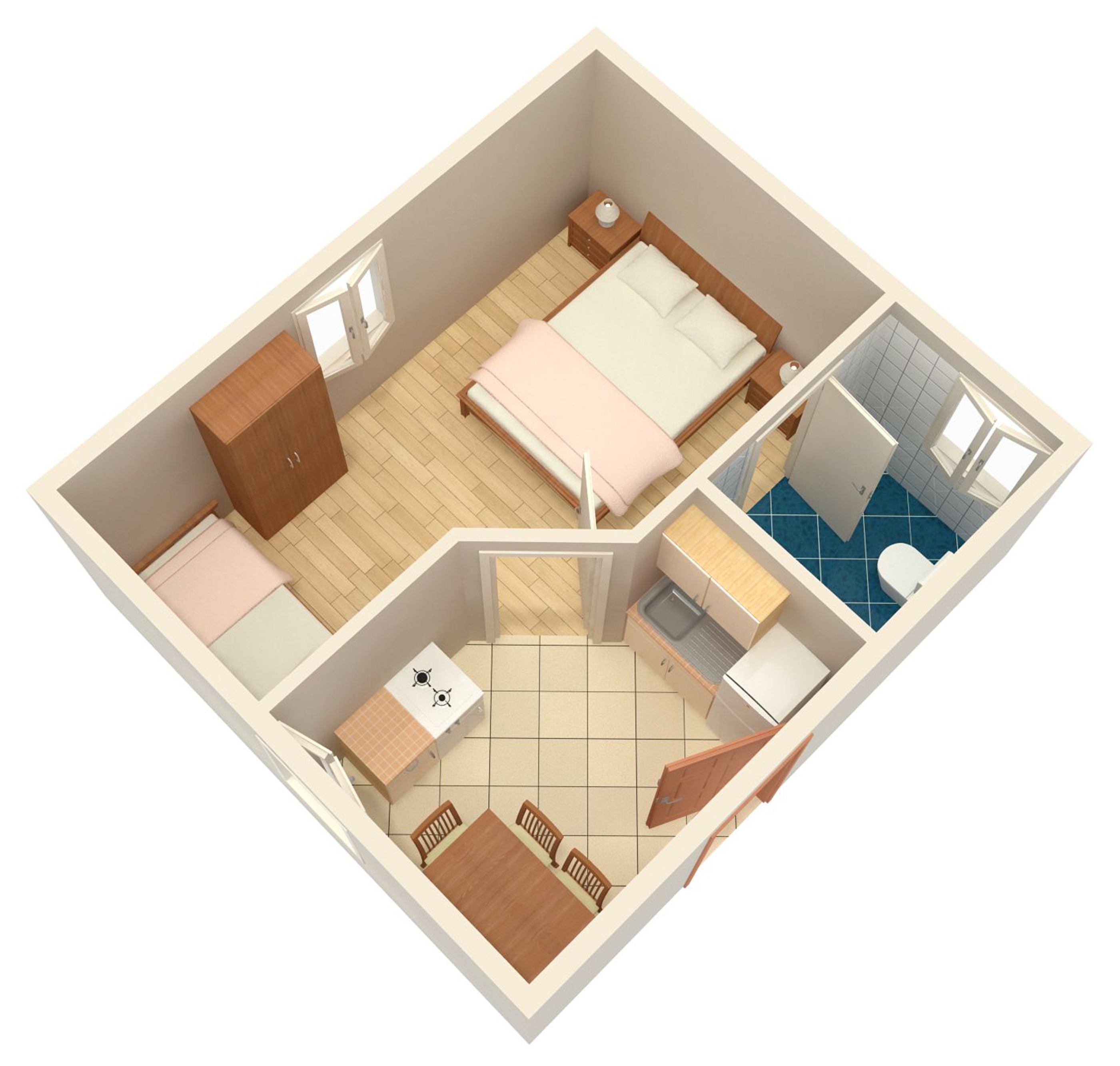 One bedroom apartment with air-conditioning Beli, Cres  A-b