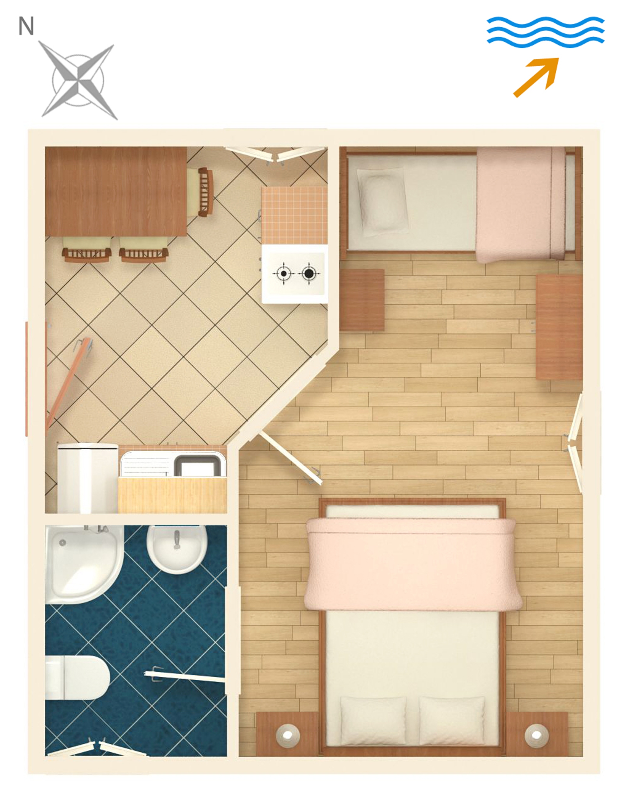 One bedroom apartment with air-conditioning Beli, Cres  A-b