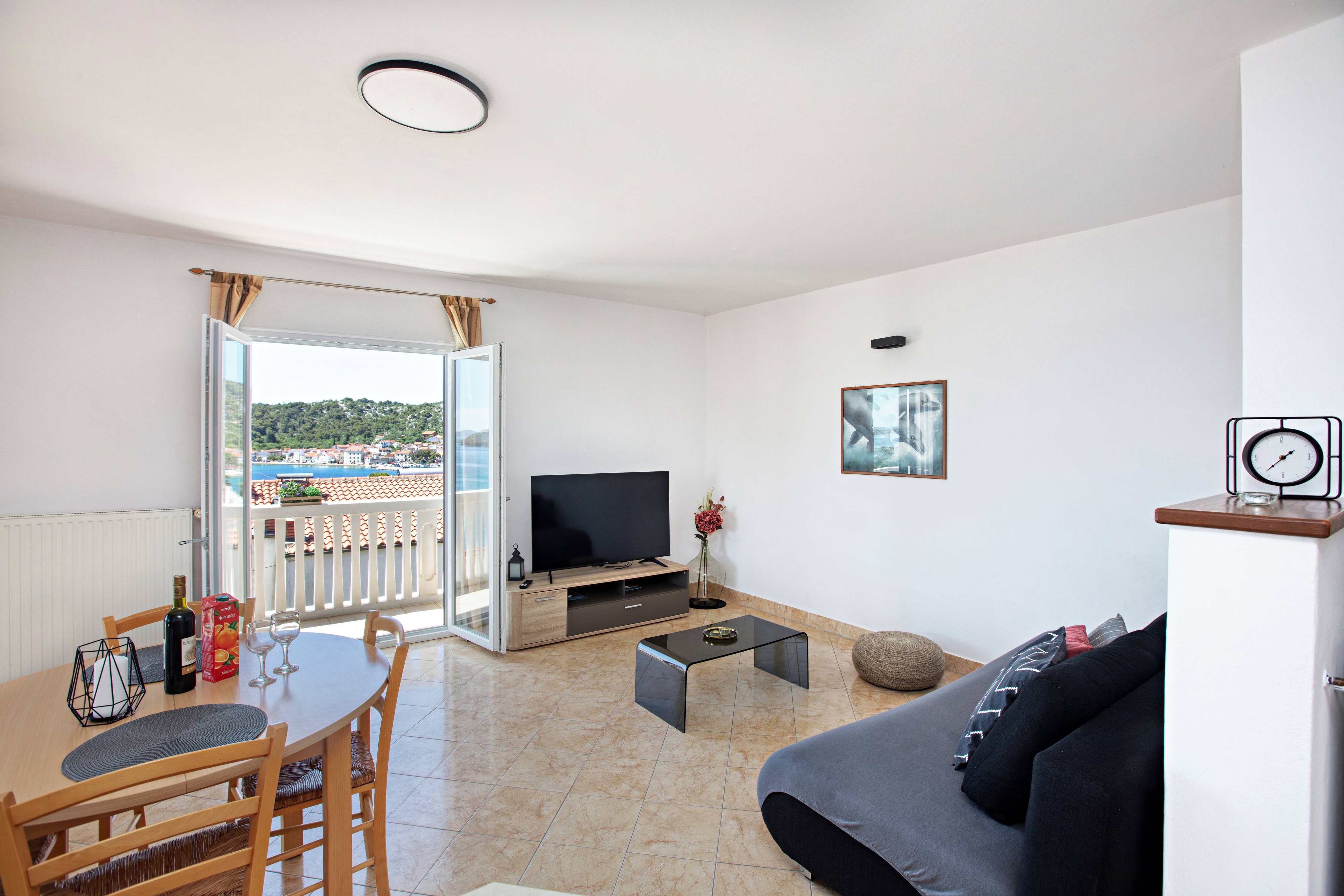 One bedroom apartment with terrace and sea view Tisno, Murter (A-812-b)