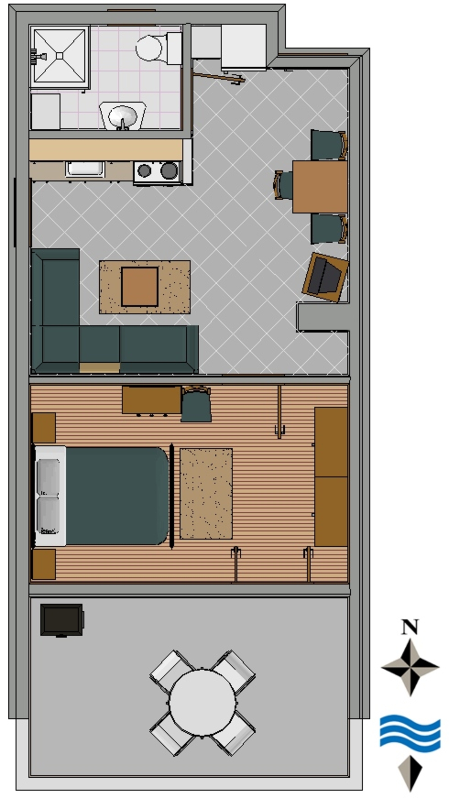 One bedroom apartment with terrace and sea view Tisno, Murter  A-b