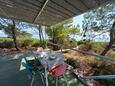 Krknata, Terrasse dans l’hébergement en type house, avec la vue sur la mer et animaux acceptés.