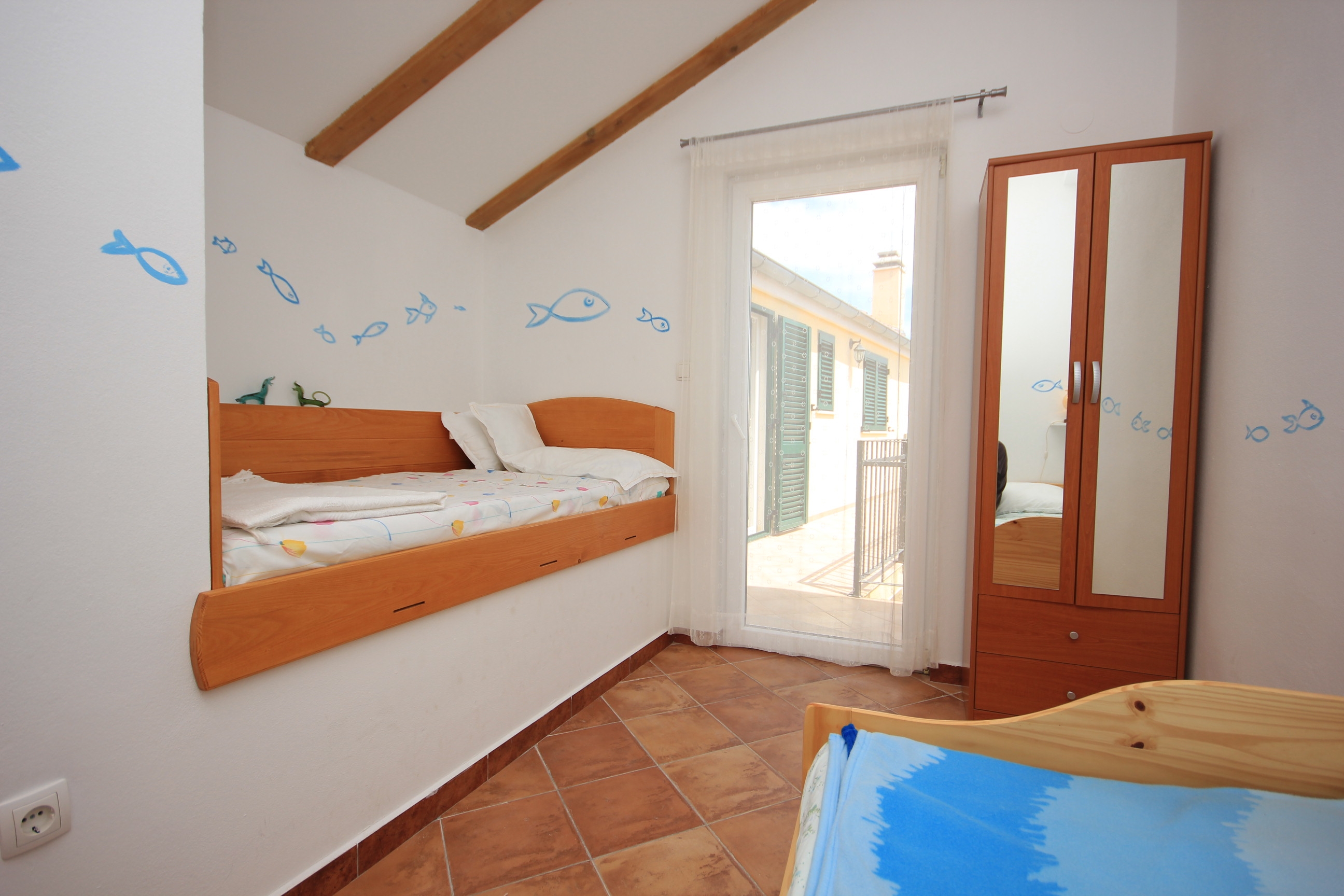 Dvosobni apartman s terasom i pogledom na more Kukljica, Ugljan  A-a