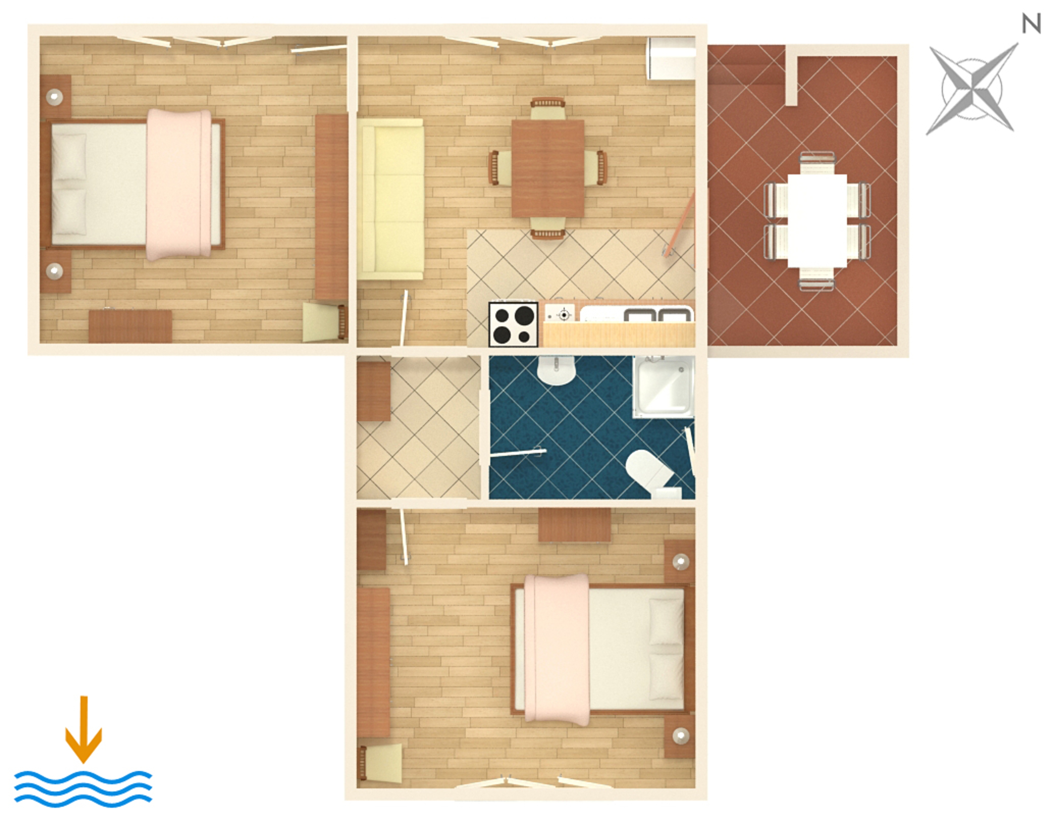 Two bedroom apartment near beach Ugljan  A-a