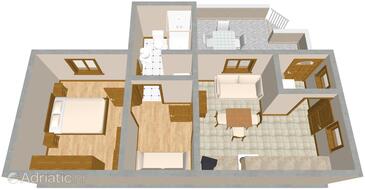 Ugljan, Schema nell'alloggi del tipo apartment, WiFi.