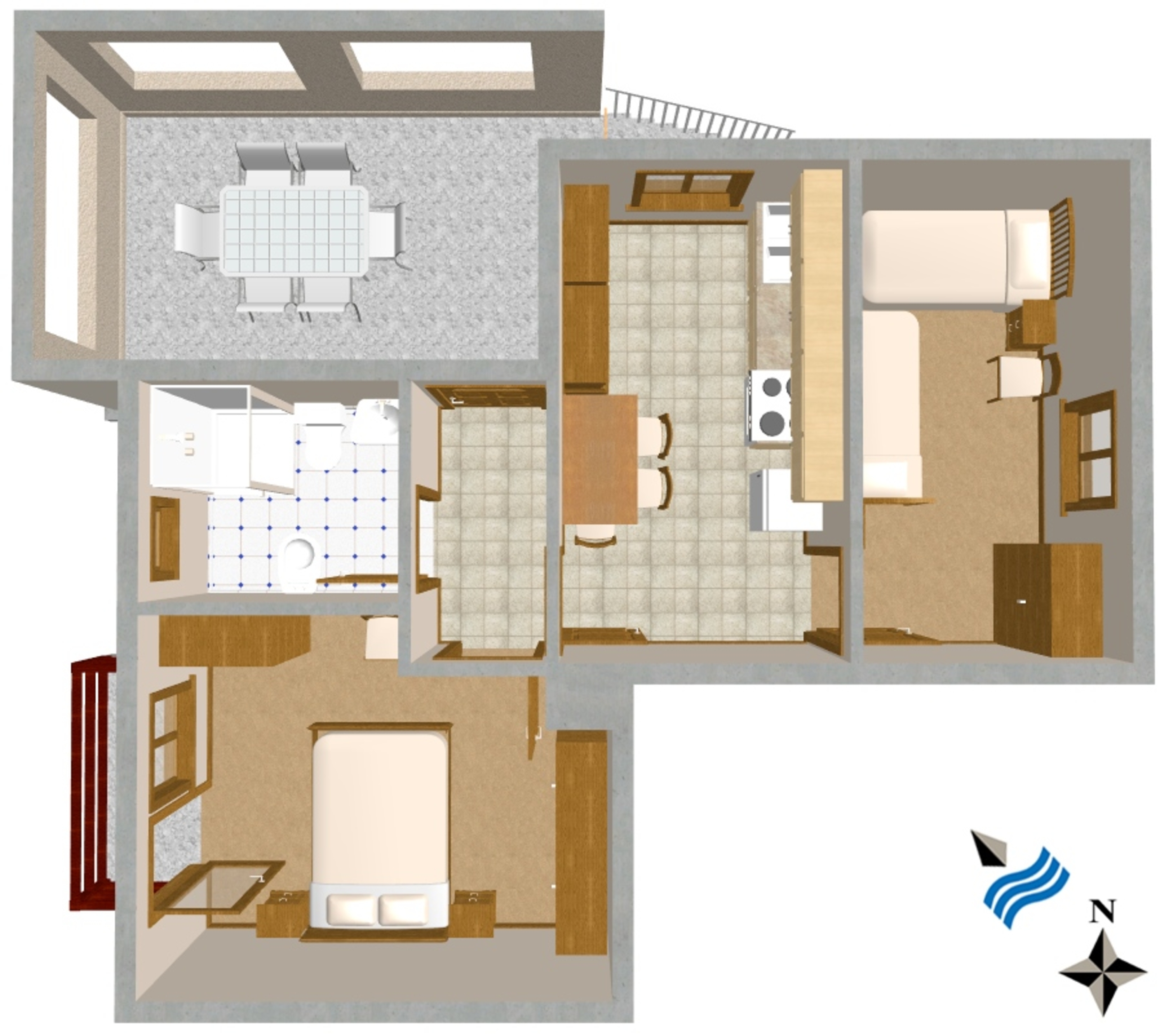Two bedroom apartment with terrace Ugljan  A-a