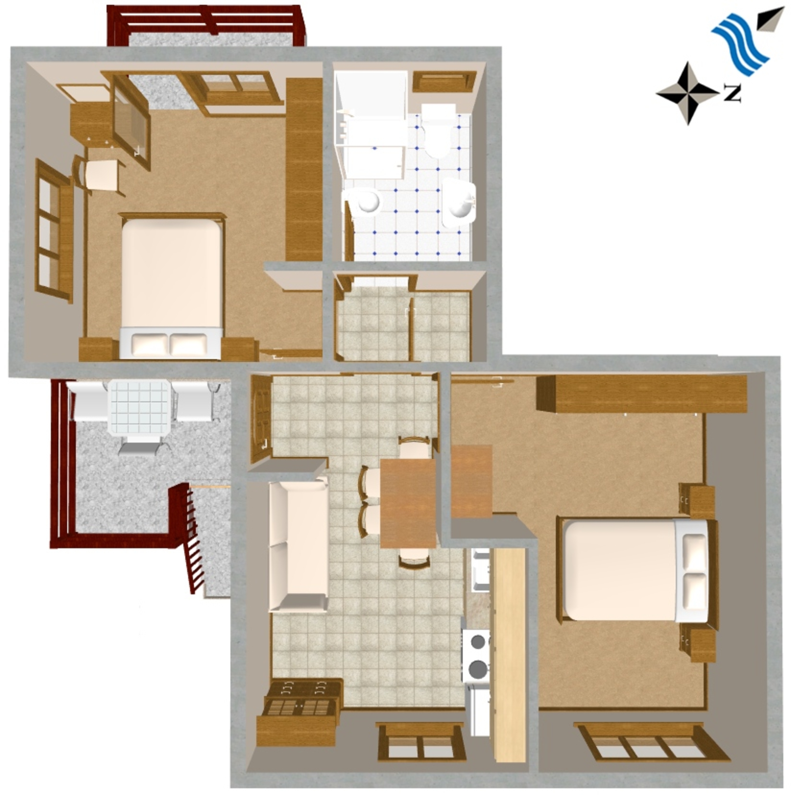 Two bedroom apartment with terrace Ugljan  A-b