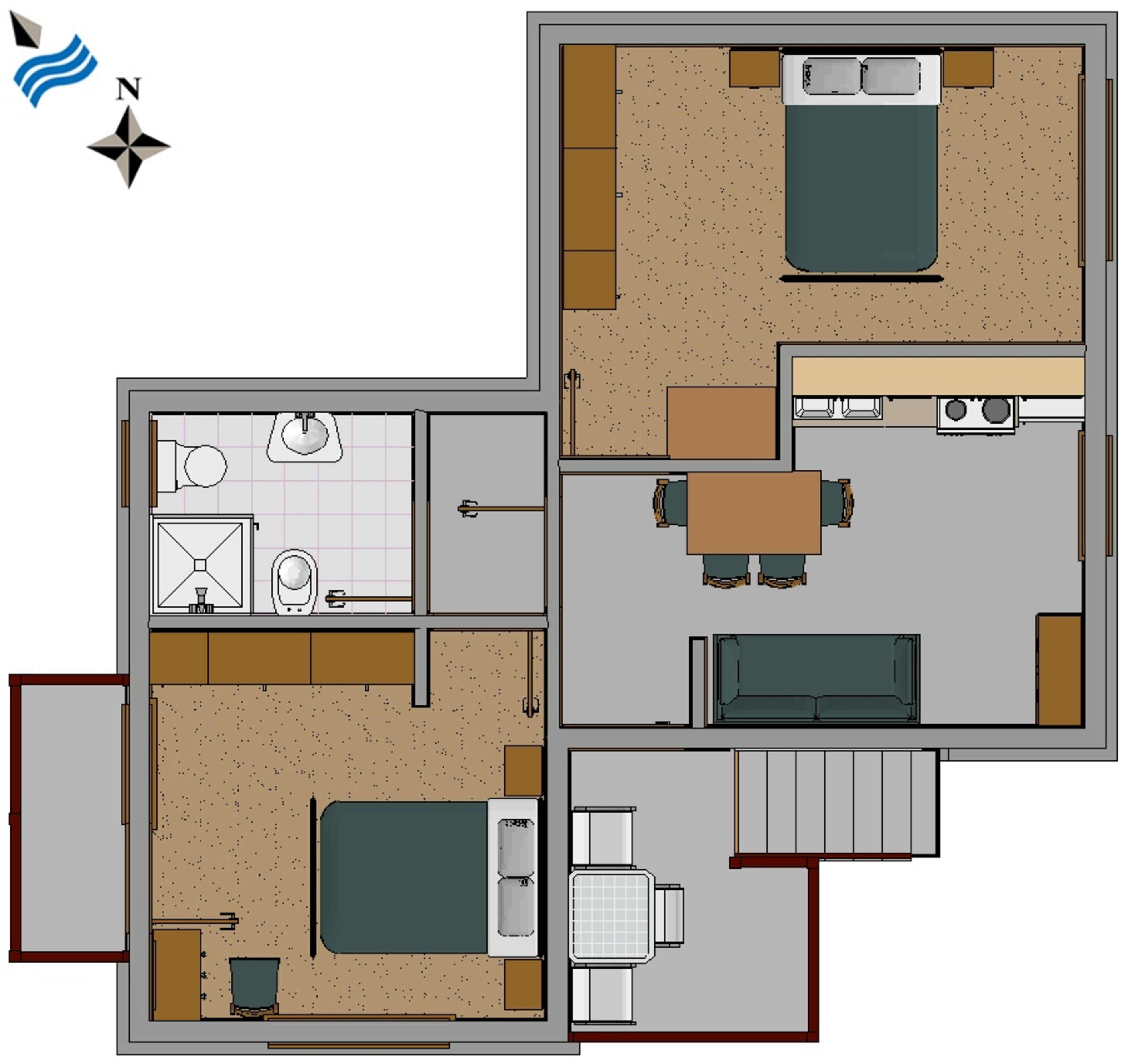 Two bedroom apartment with terrace Ugljan  A-b