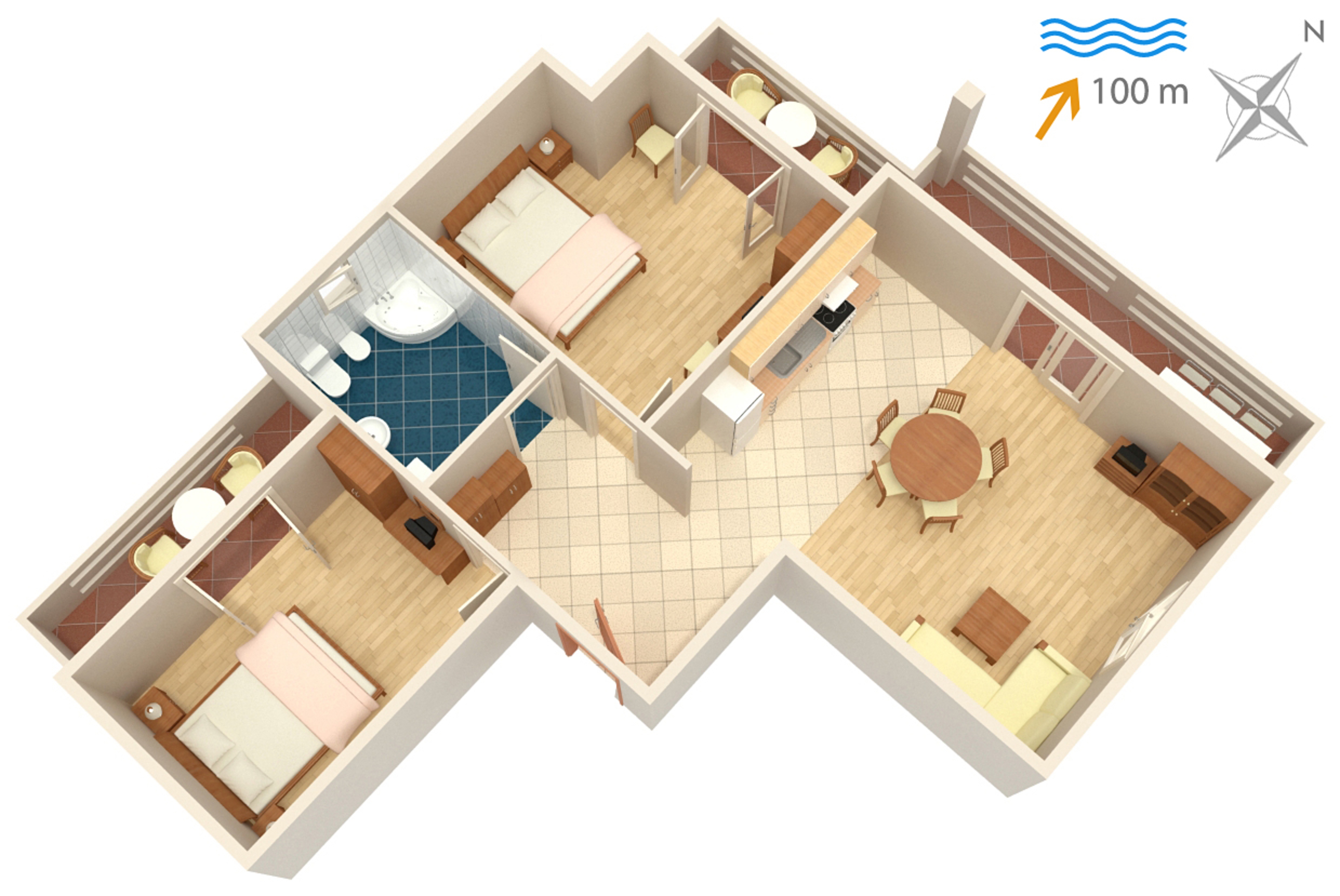 Two bedroom apartment with terrace and sea view Kali, Ugljan  A-a
