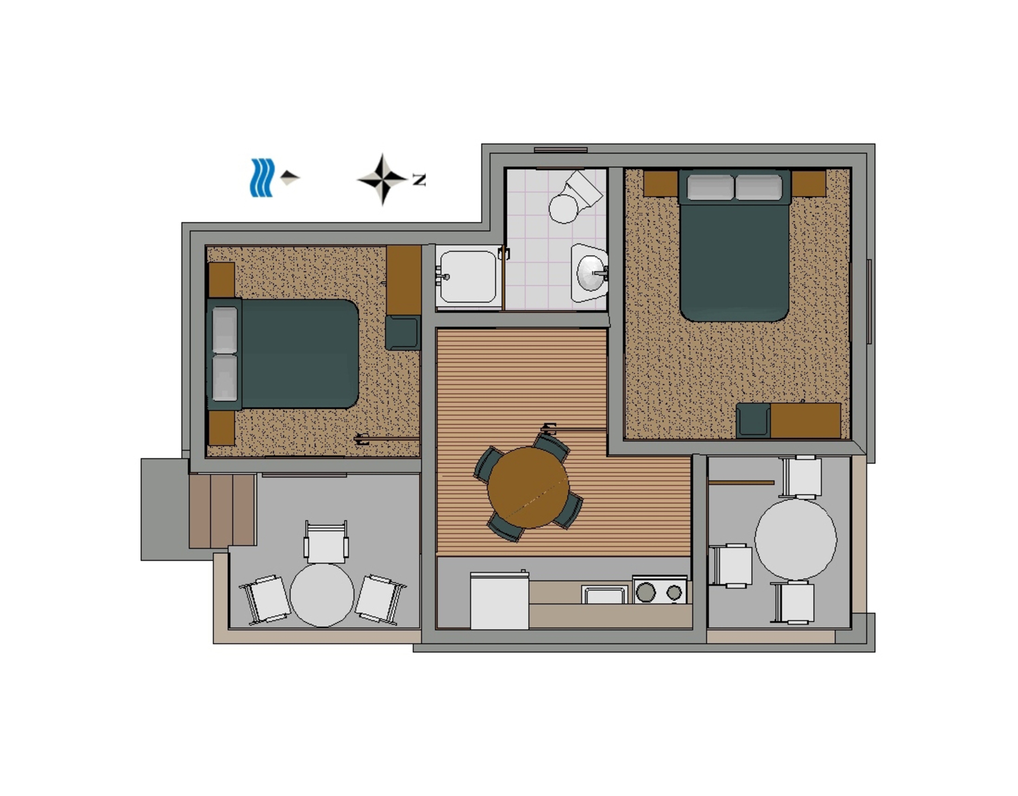 Two bedroom apartment with terrace and sea view Lukoran, Ugljan  A-a