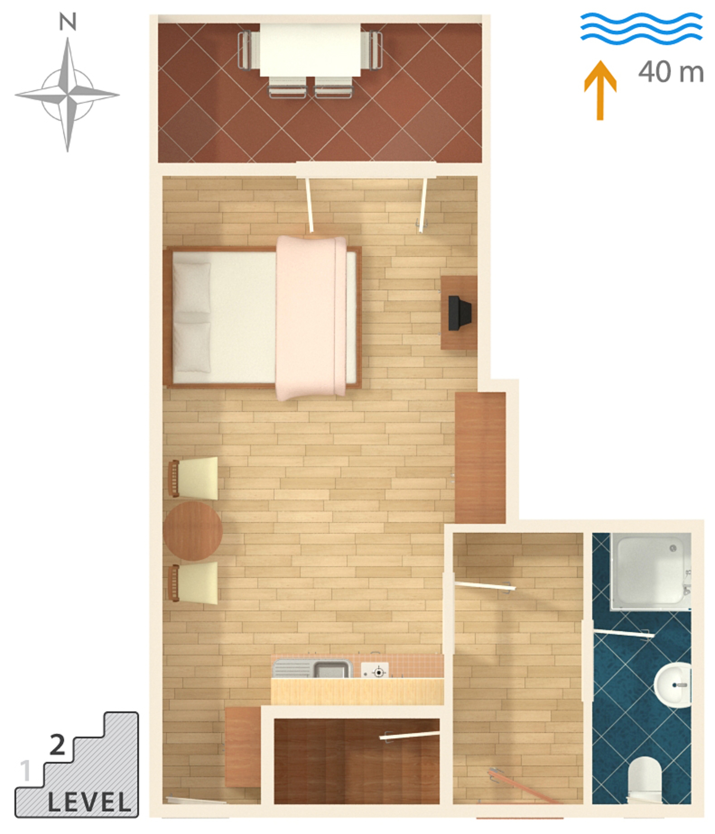 One bedroom apartment near beach Bilo, Primošten  A-b