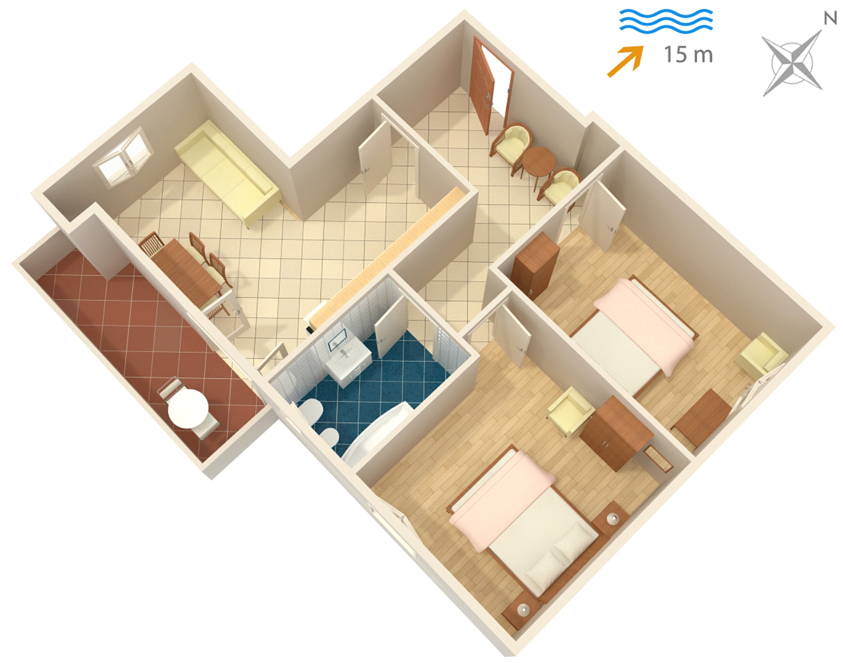 Two bedroom apartment near beach Kali, Ugljan  A-a