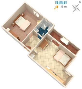 Kali, Nacrt u smještaju tipa apartment, WiFi.