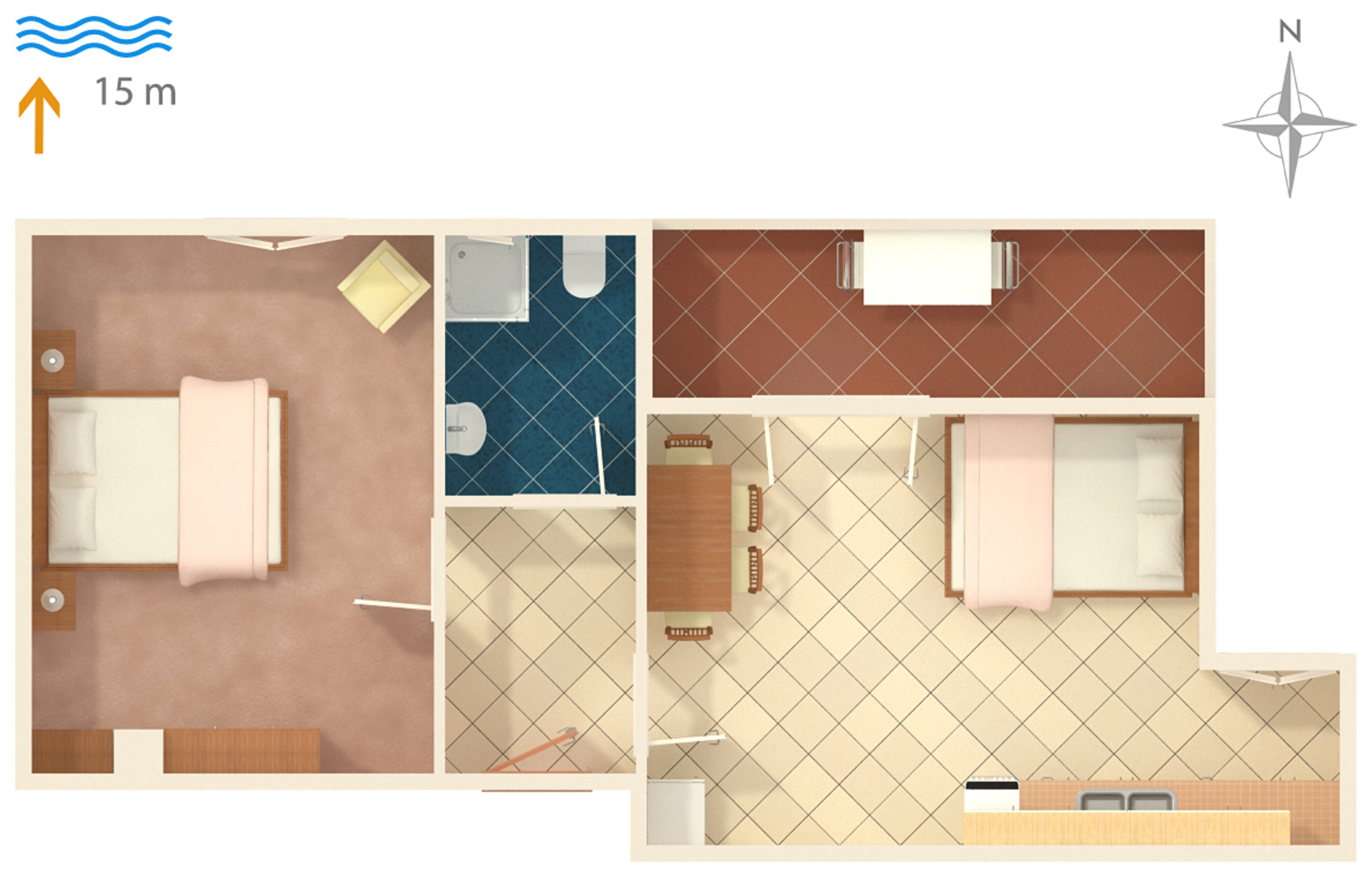 One bedroom apartment near beach Kali, Ugljan  A-b
