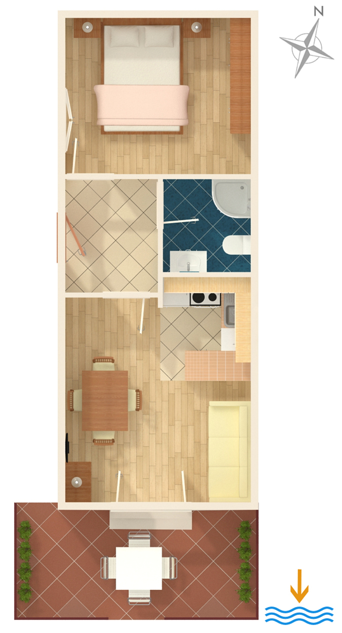 One bedroom apartment near beach Duće, Omiš  A-a