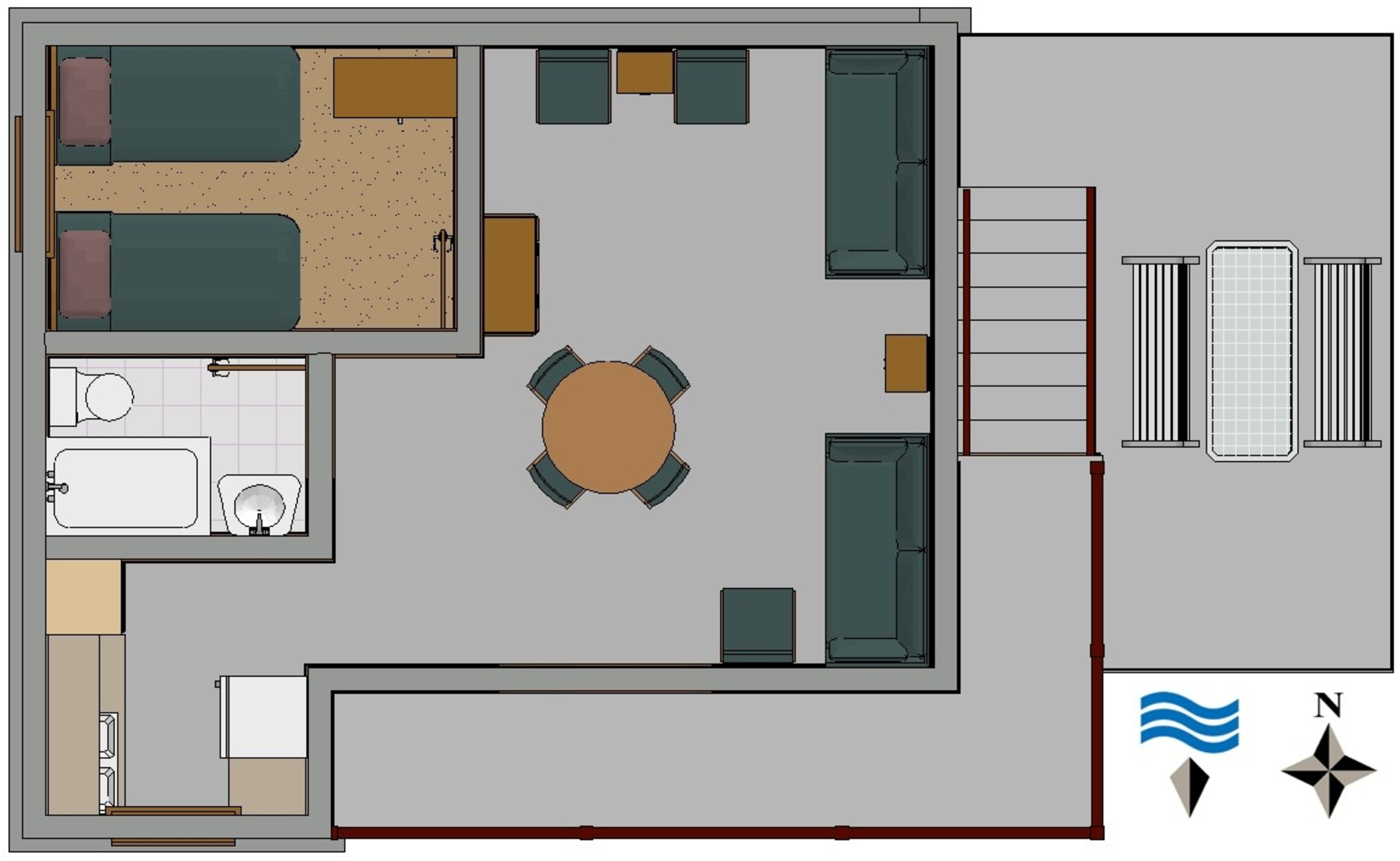 One bedroom apartment near beach Sveti Petar, Biograd  A-b