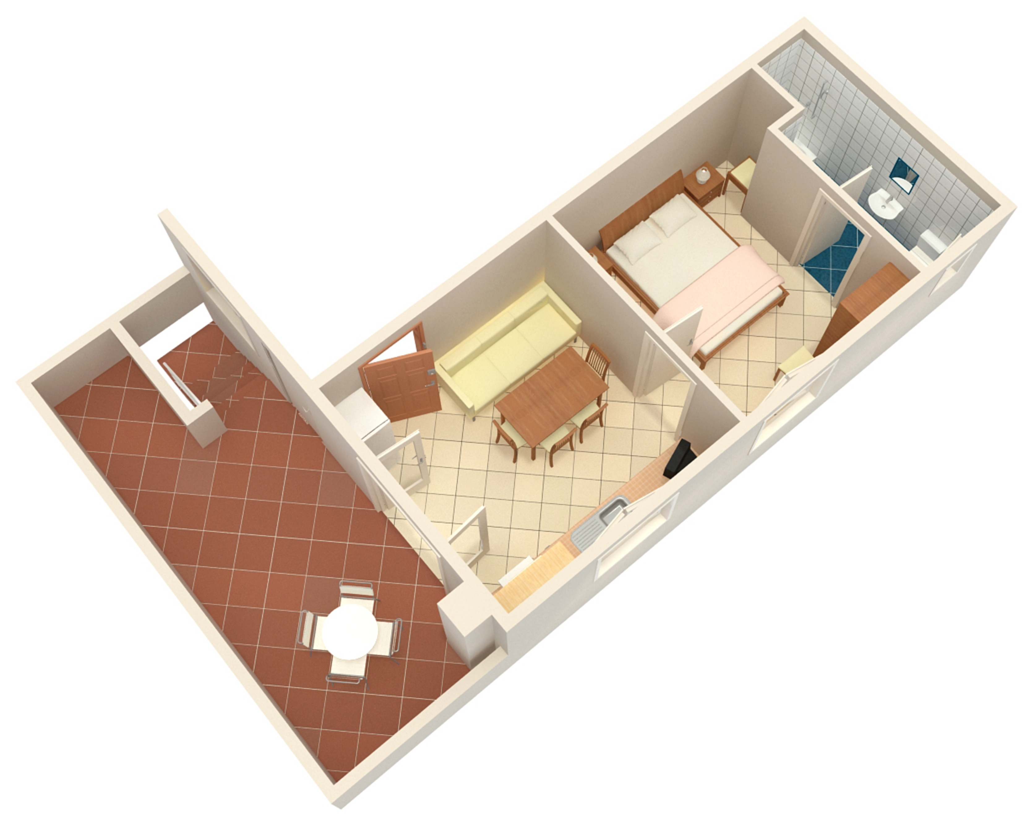 One bedroom apartment with terrace and sea view Mrljane, Pašman  A-a