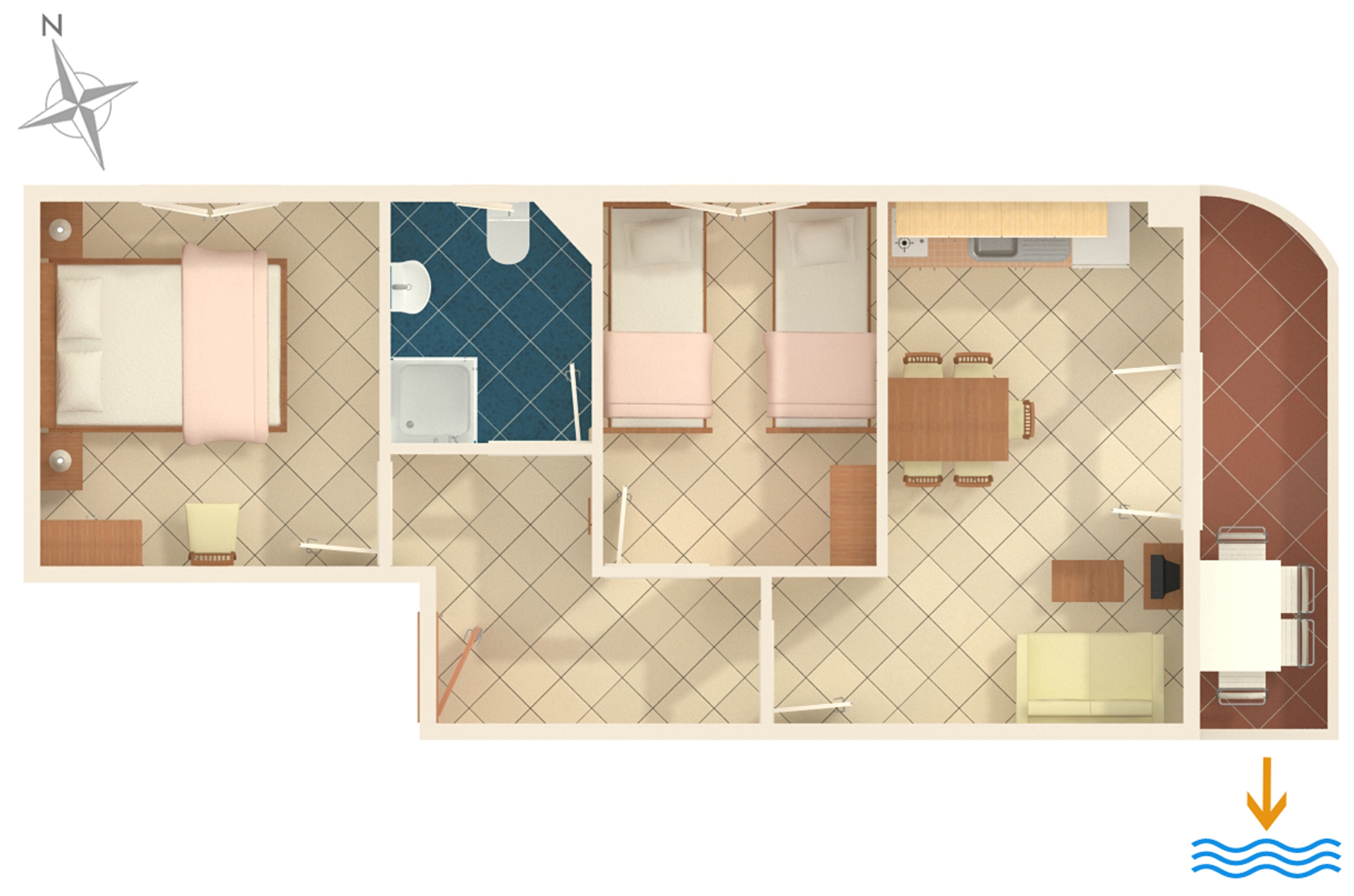 Two bedroom apartment with balcony and sea view Seget Vranjica, Trogir (A-8507-c)