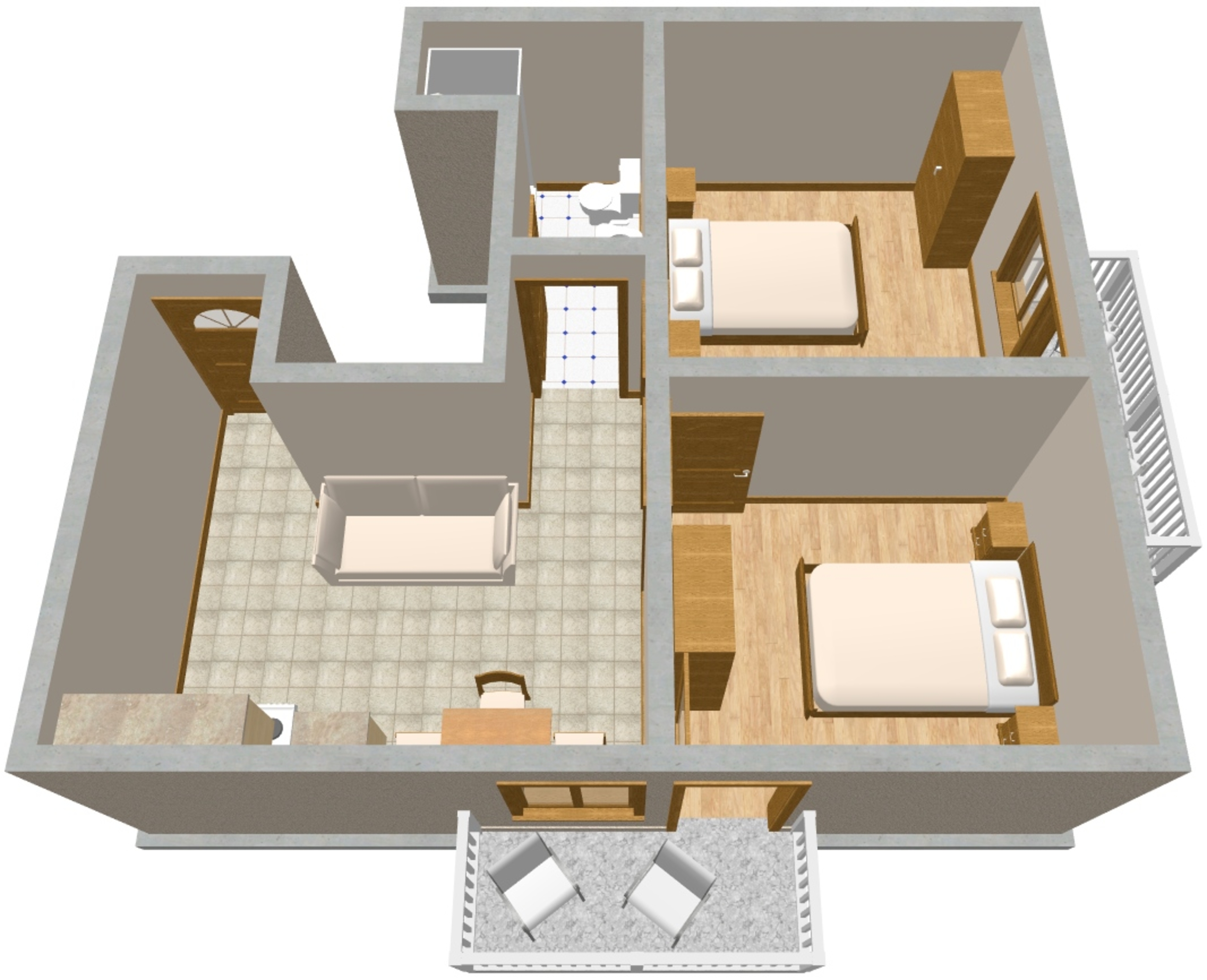 Two bedroom apartment with balcony Drage, Biograd  A-b