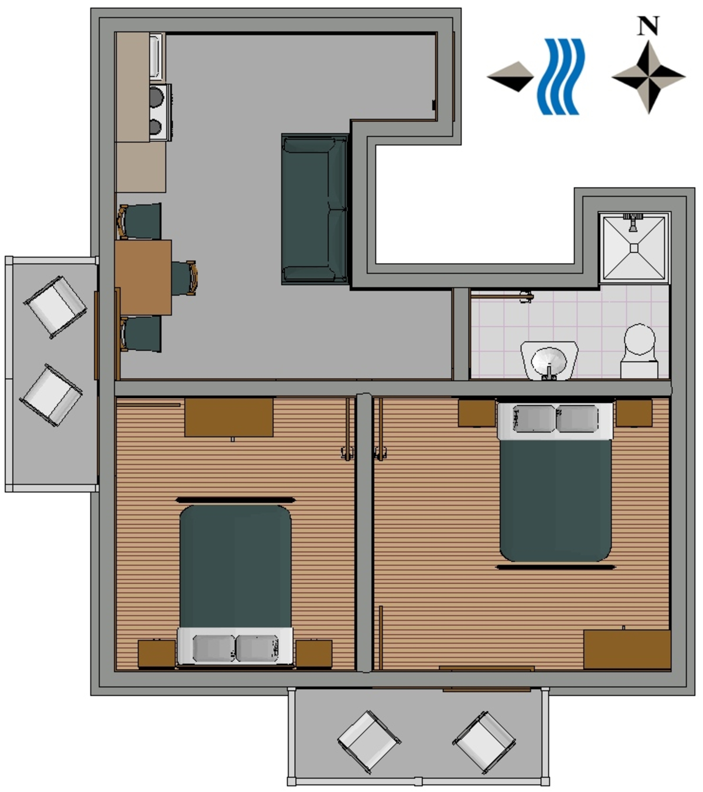 Two bedroom apartment with balcony Drage, Biograd  A-b
