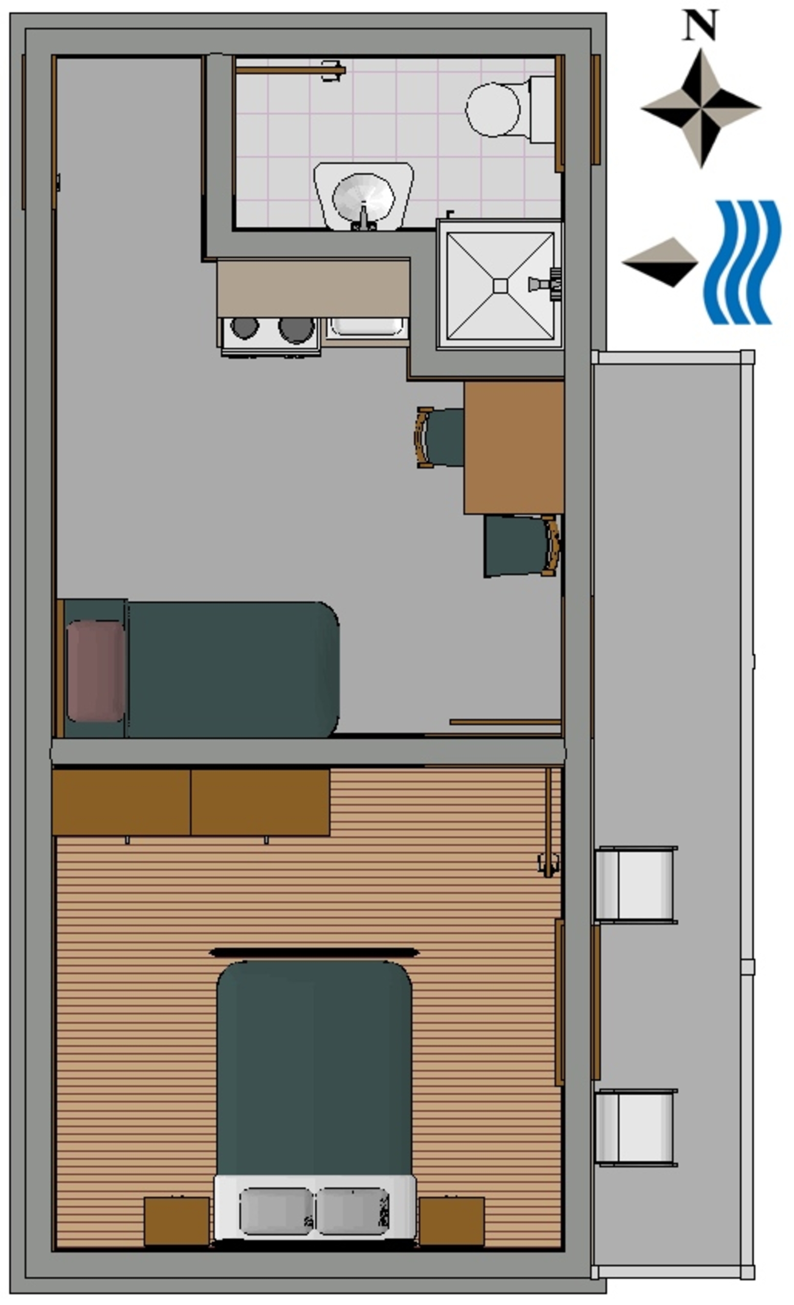 One bedroom apartment with balcony Drage, Biograd  A-c