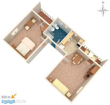 Plan Biograd na Moru, Plan in the apartment, WIFI.