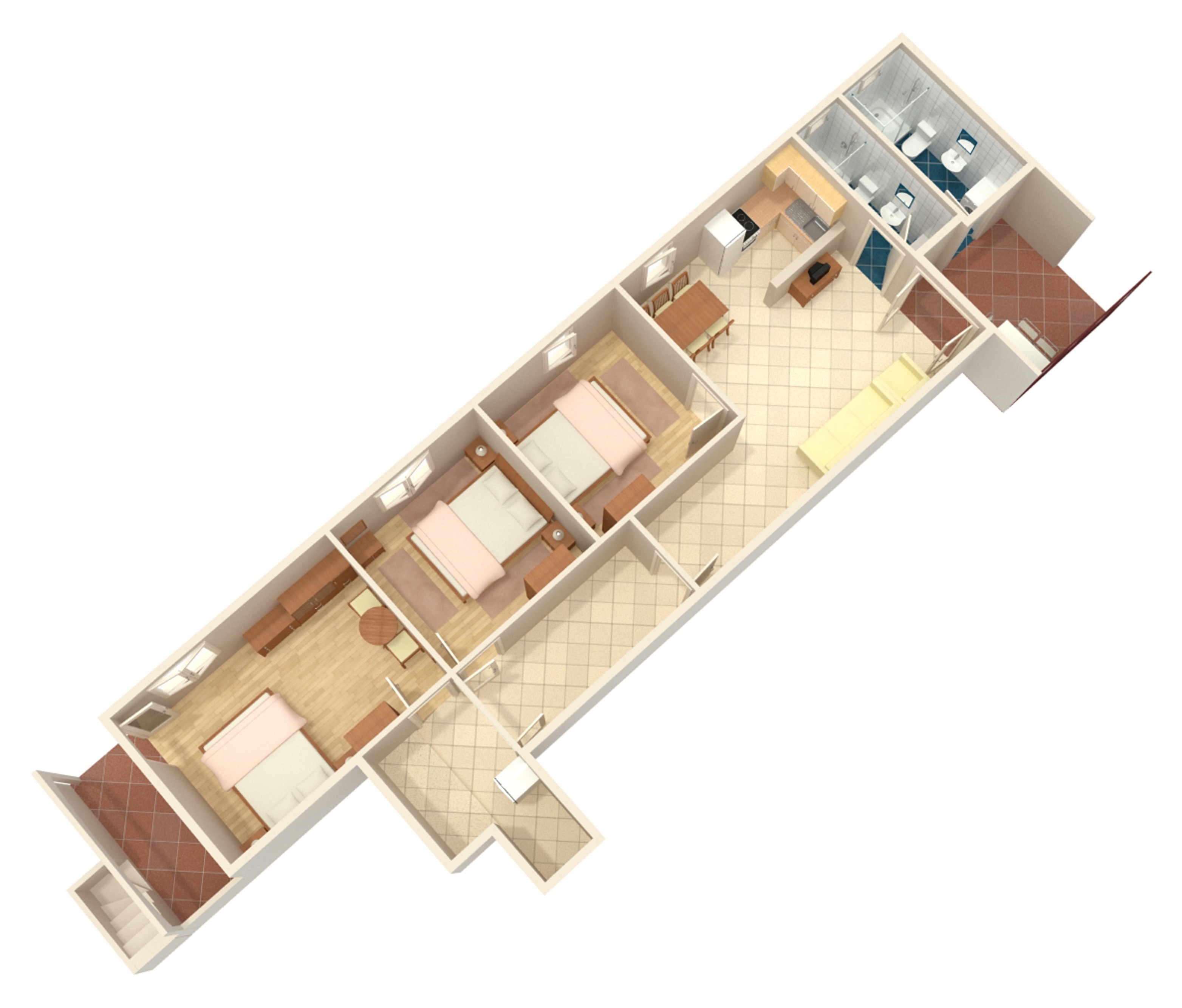 Three bedroom apartment with terrace Biograd na Moru, Biograd  A-d
