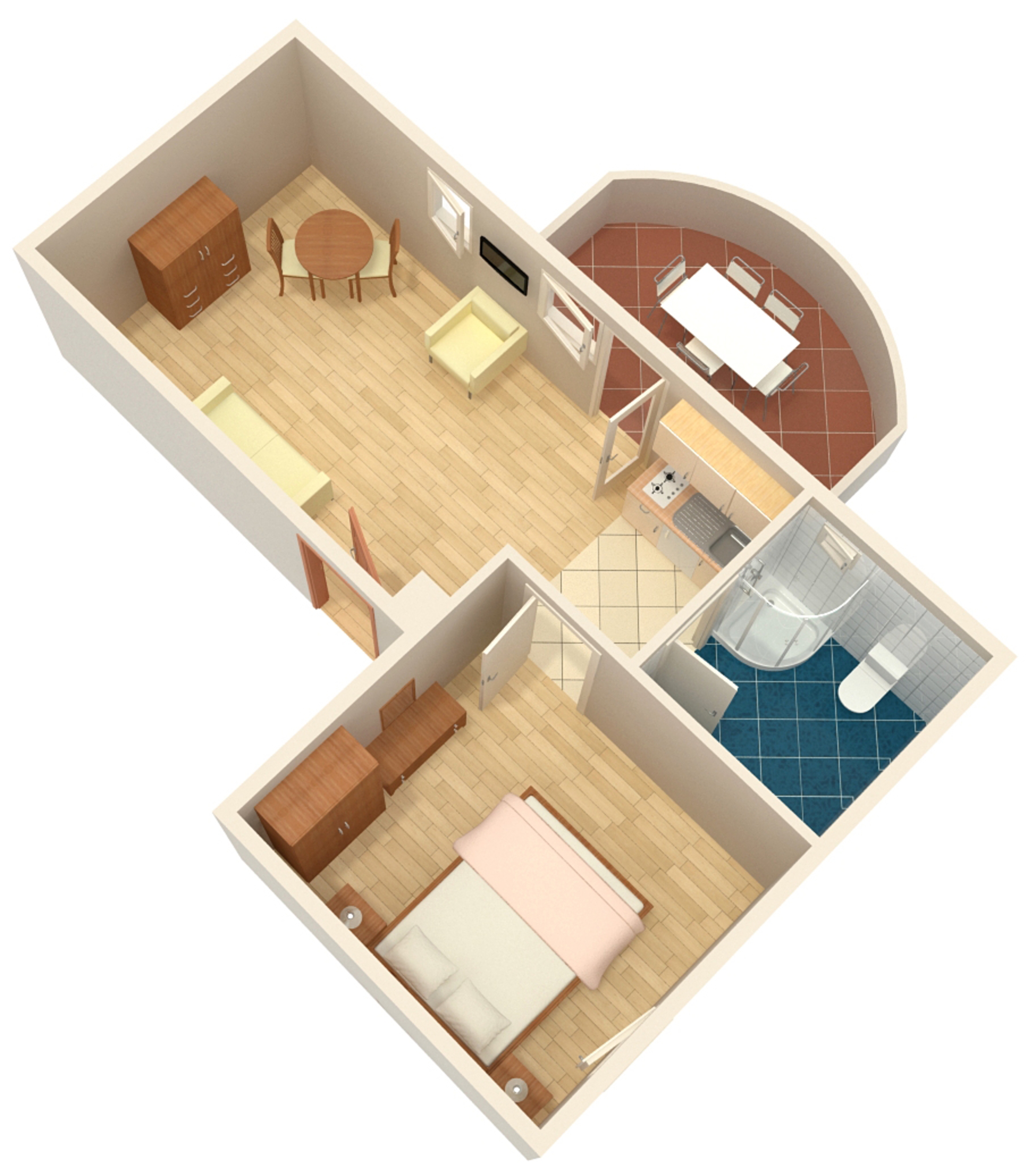 One bedroom apartment with terrace and sea view Vinišće, Trogir  A-a