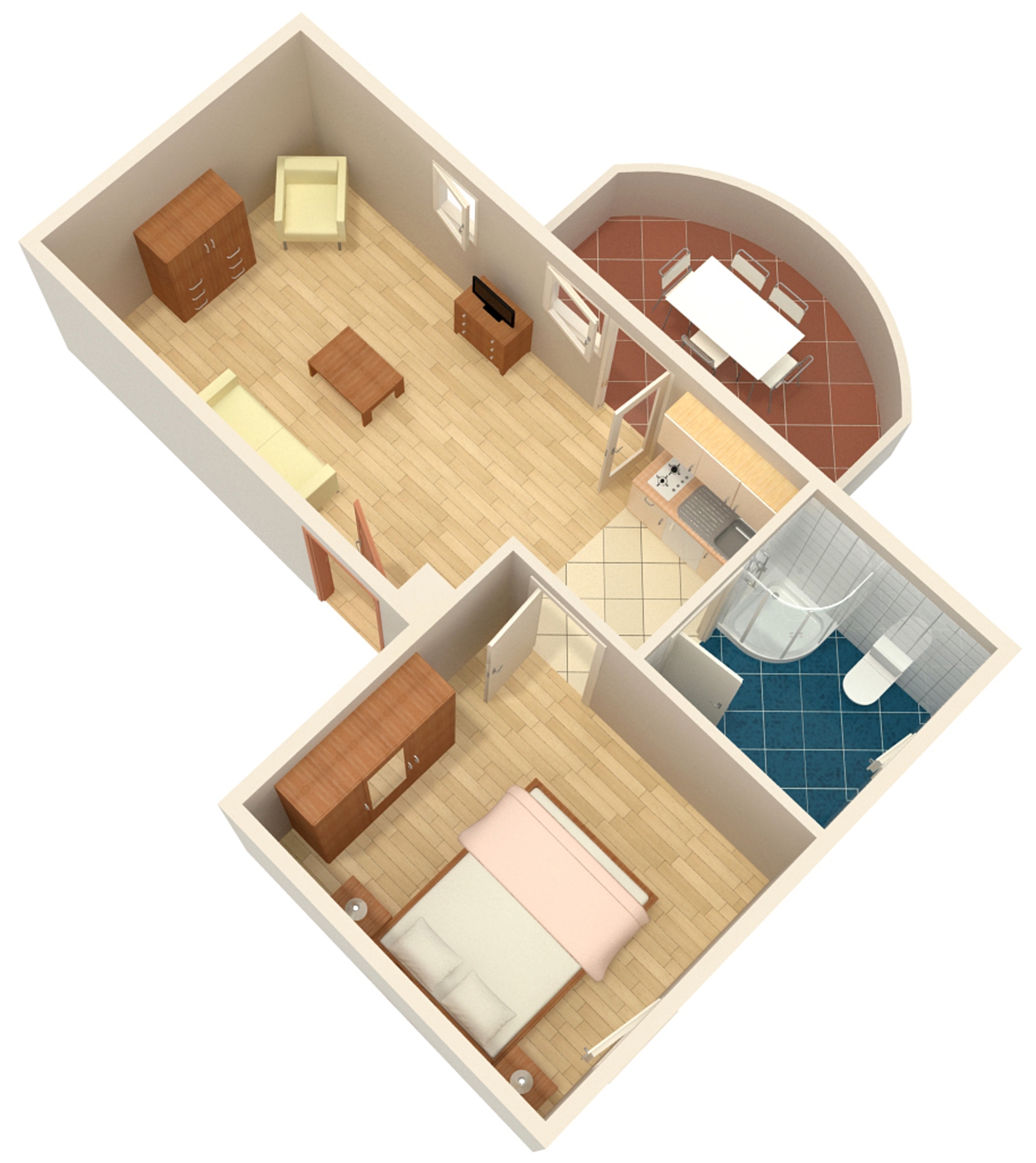 One bedroom apartment with terrace and sea view Vinišće, Trogir  A-b