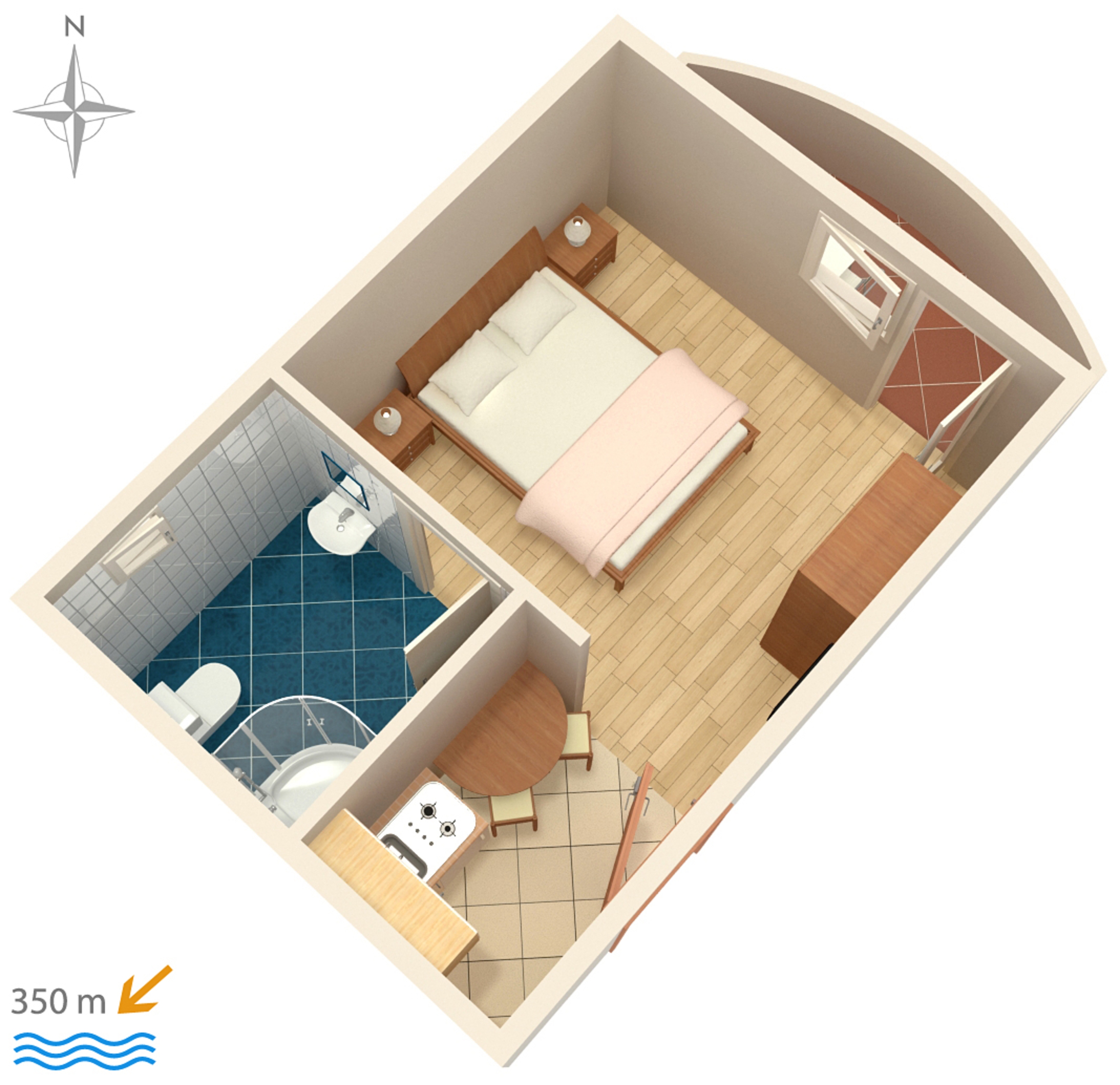 Studio flat with balcony Vinišće, Trogir  AS-b