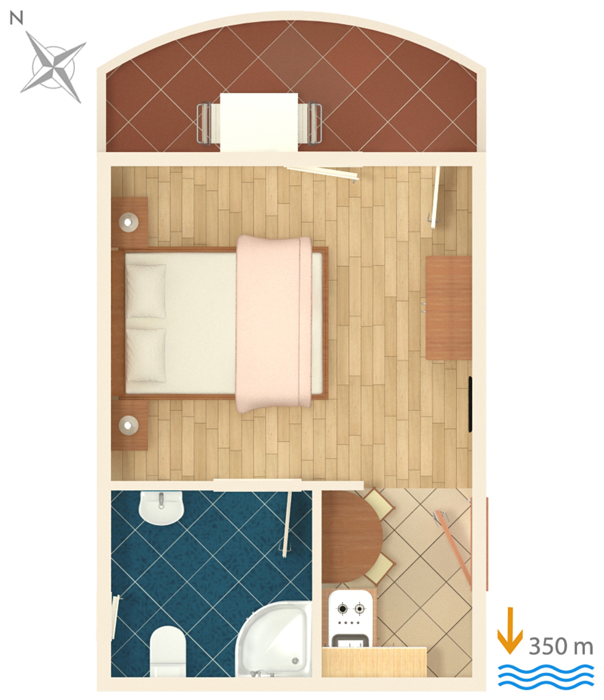 Studio flat with balcony Vinišće, Trogir  AS-b
