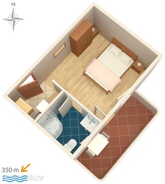 Plan Vinišće, Plan in the studio-apartment, WIFI.