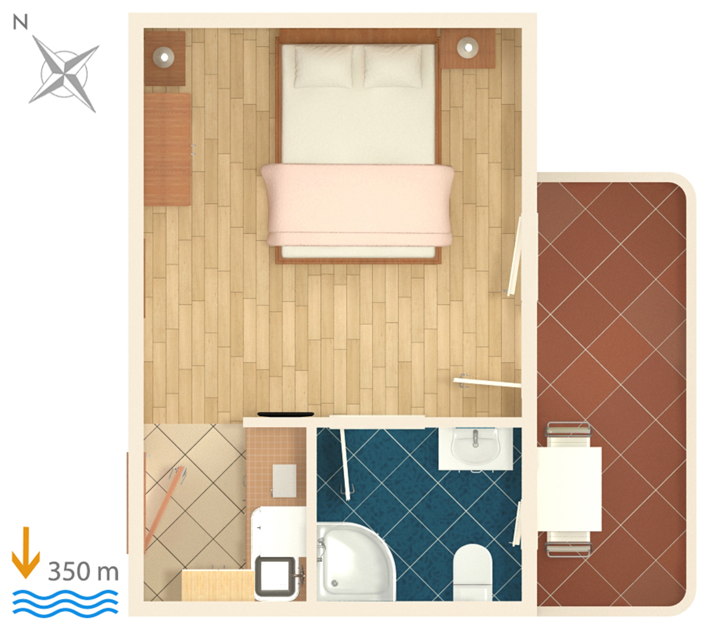 Studio flat with terrace Vinišće, Trogir  AS-c