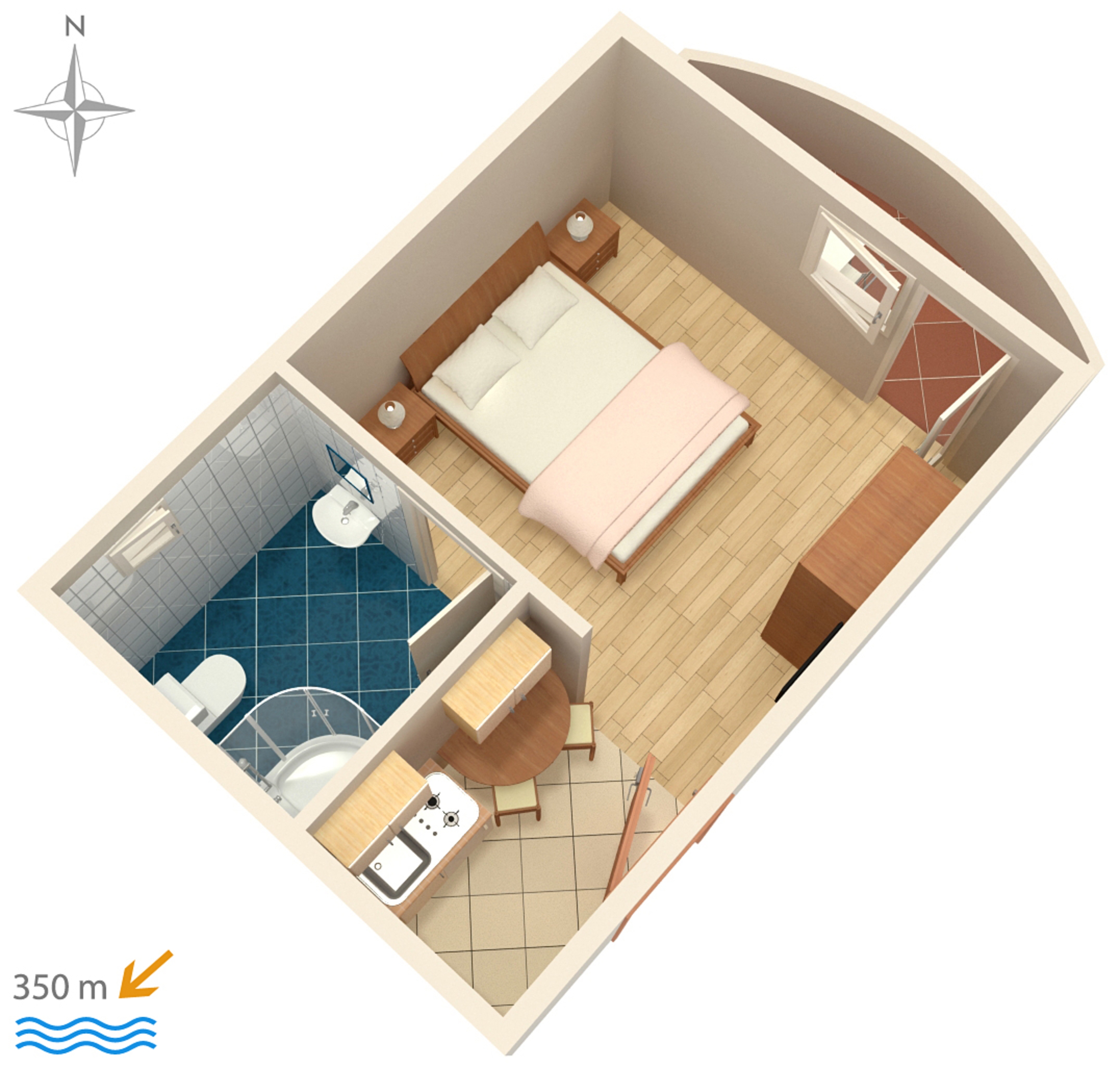 Studio flat with balcony Vinišće, Trogir  AS-d