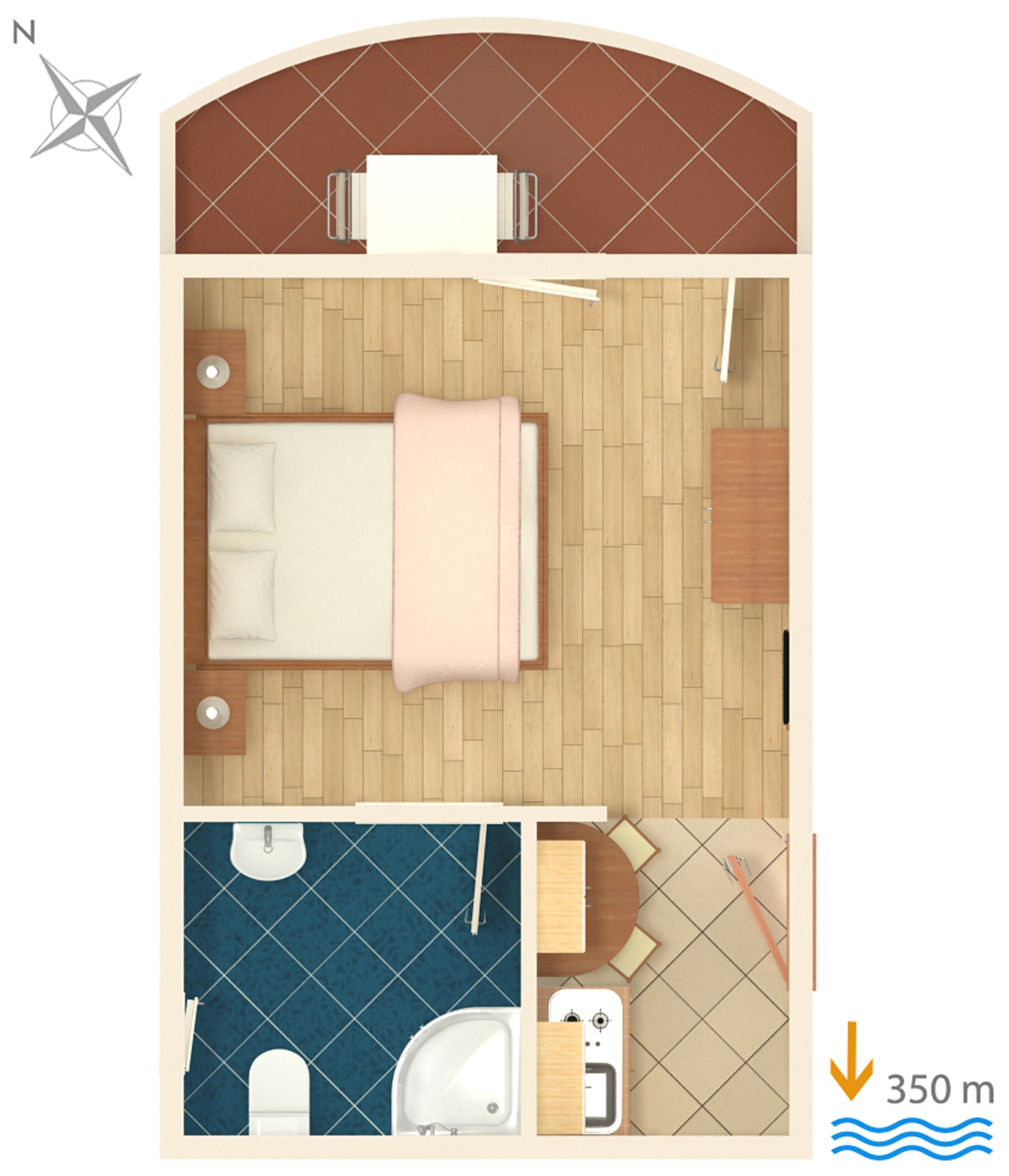 Studio flat with balcony Vinišće, Trogir  AS-d