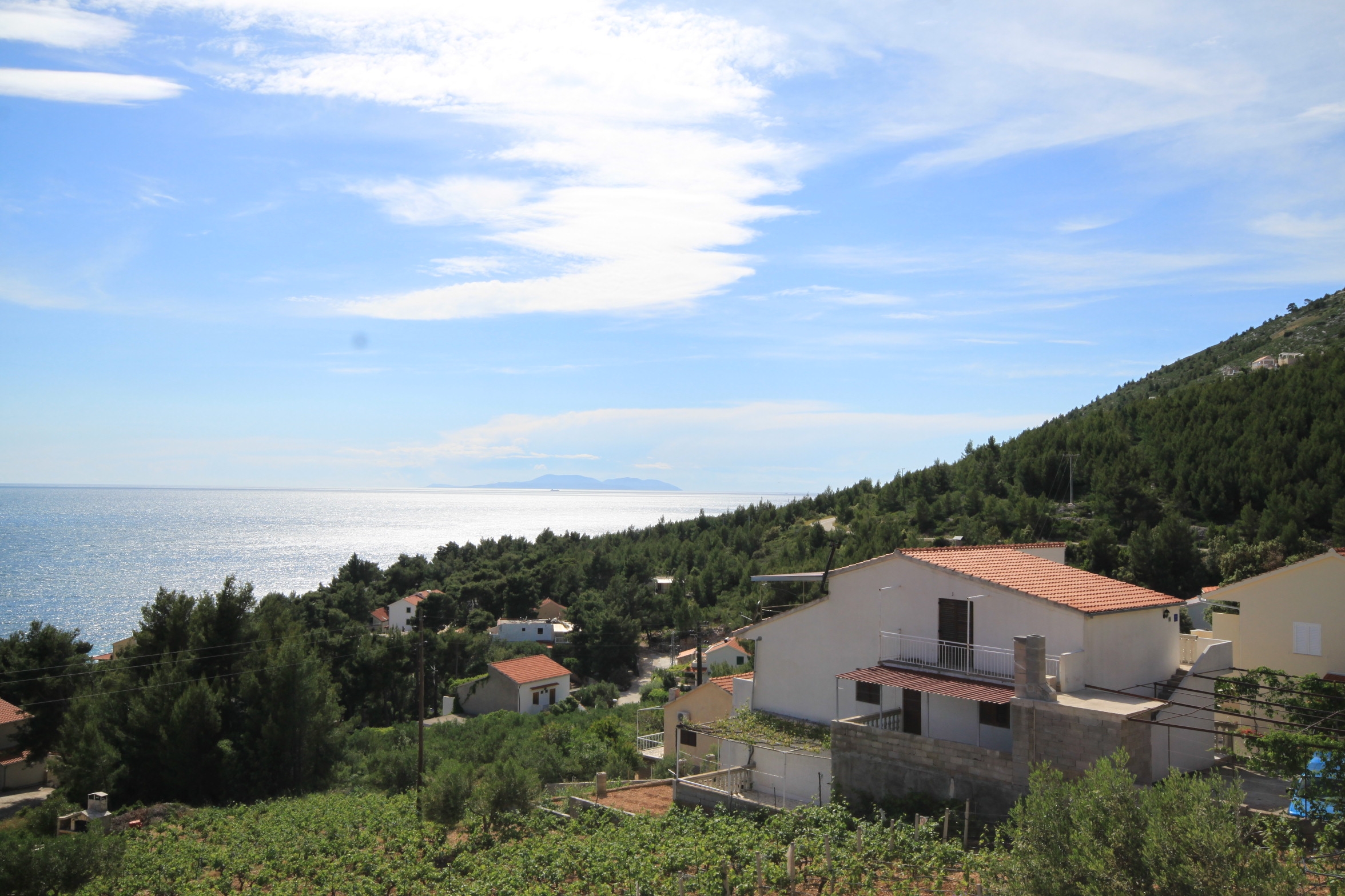 Two bedroom apartment with balcony and sea view Ivan Dolac, Hvar  A-d