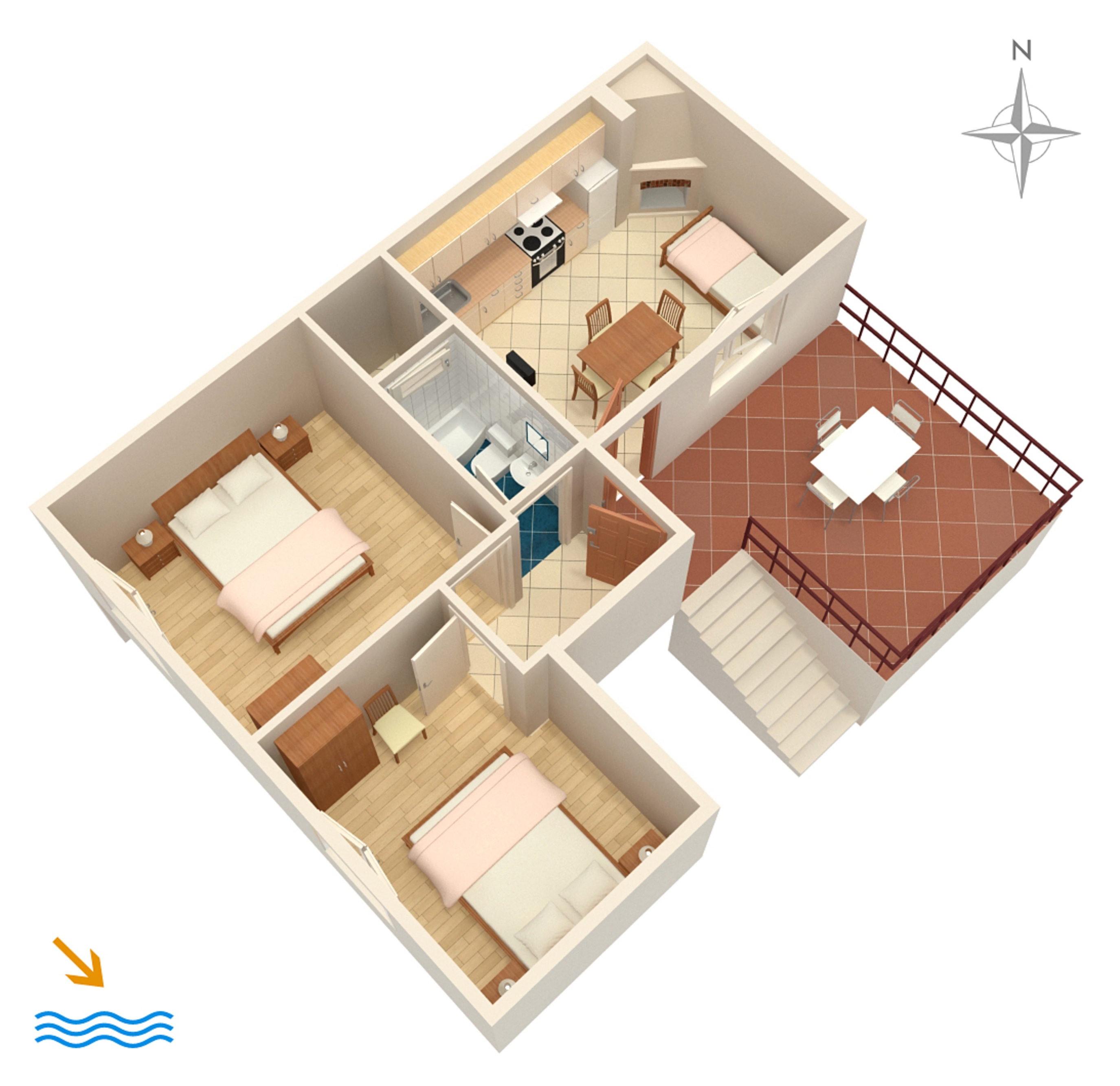 Two bedroom apartment near beach Cove Zaraće (Dubovica), Hvar  A-a