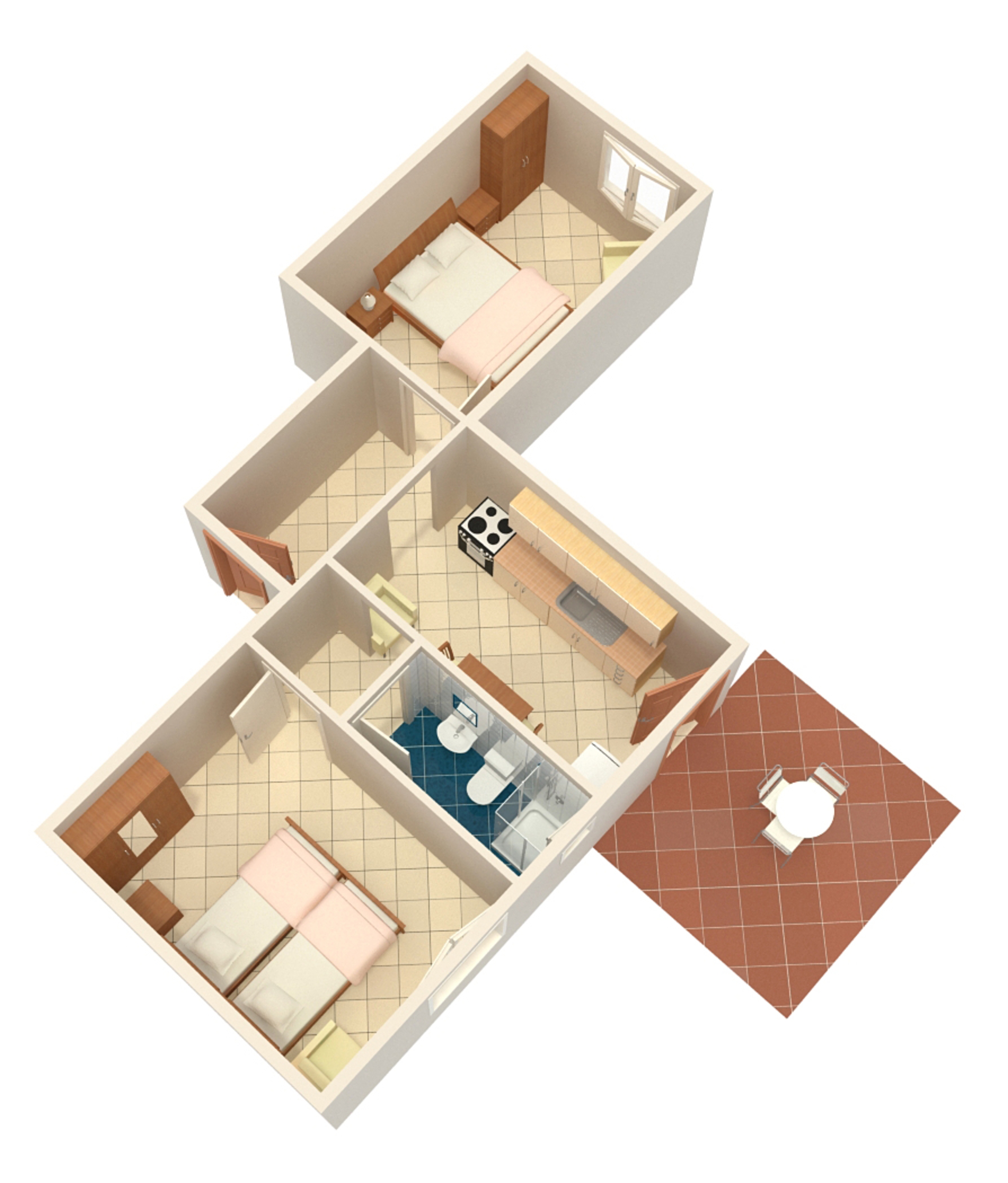 Two bedroom apartment with terrace Zaglav, Dugi otok  A-a