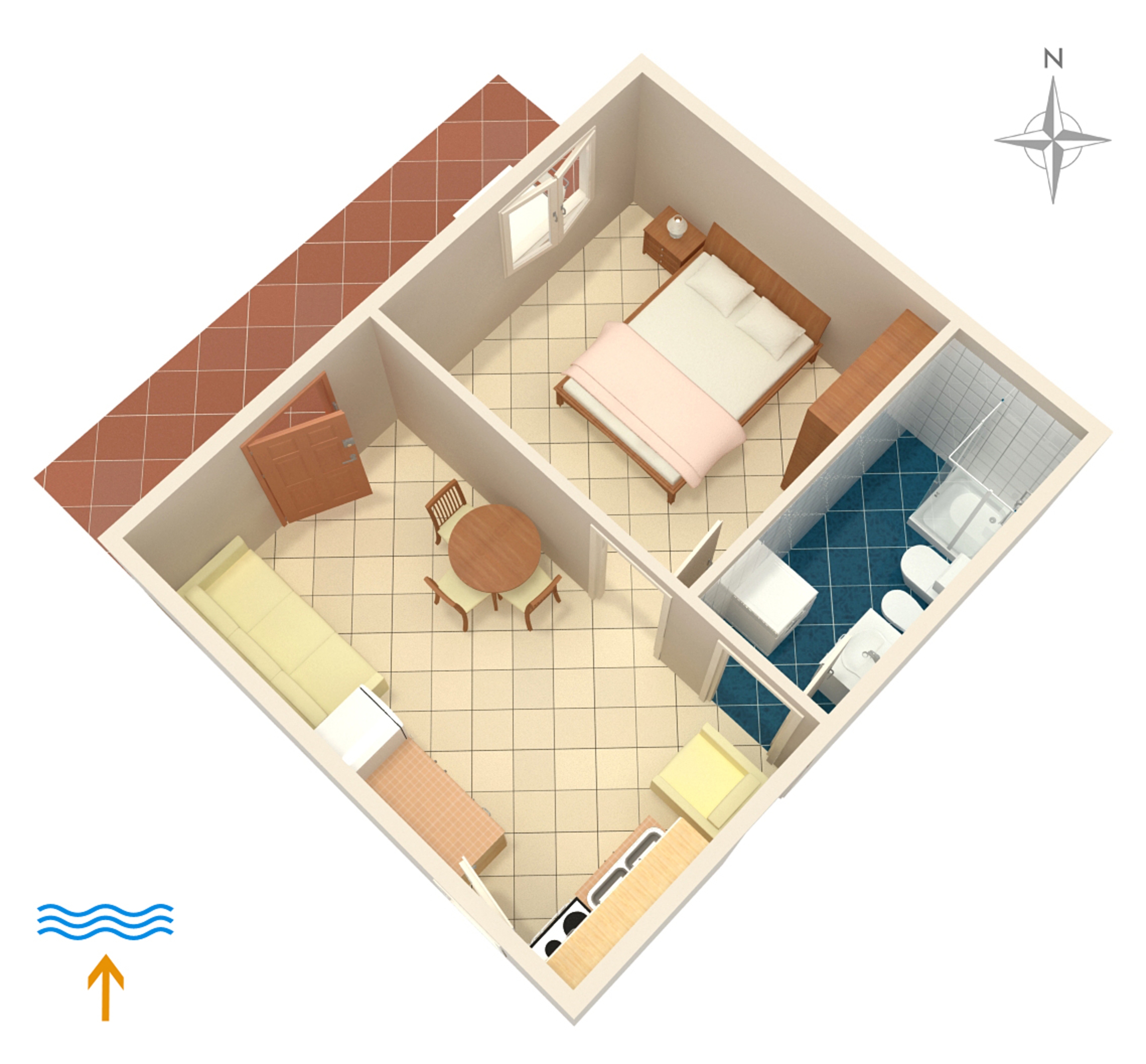 One bedroom apartment with terrace Zaglav, Dugi otok  A-b