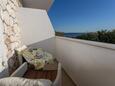 Hvar, Balcon dans l’hébergement en type room, avec la vue sur la mer et WiFi.