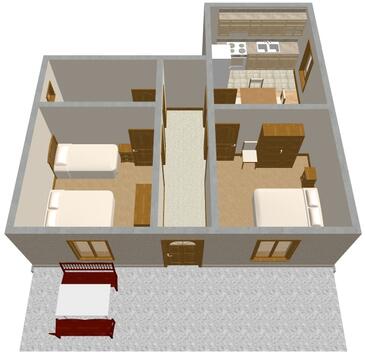 Sali, plattegrond in the apartment, (pet friendly) en WiFi.