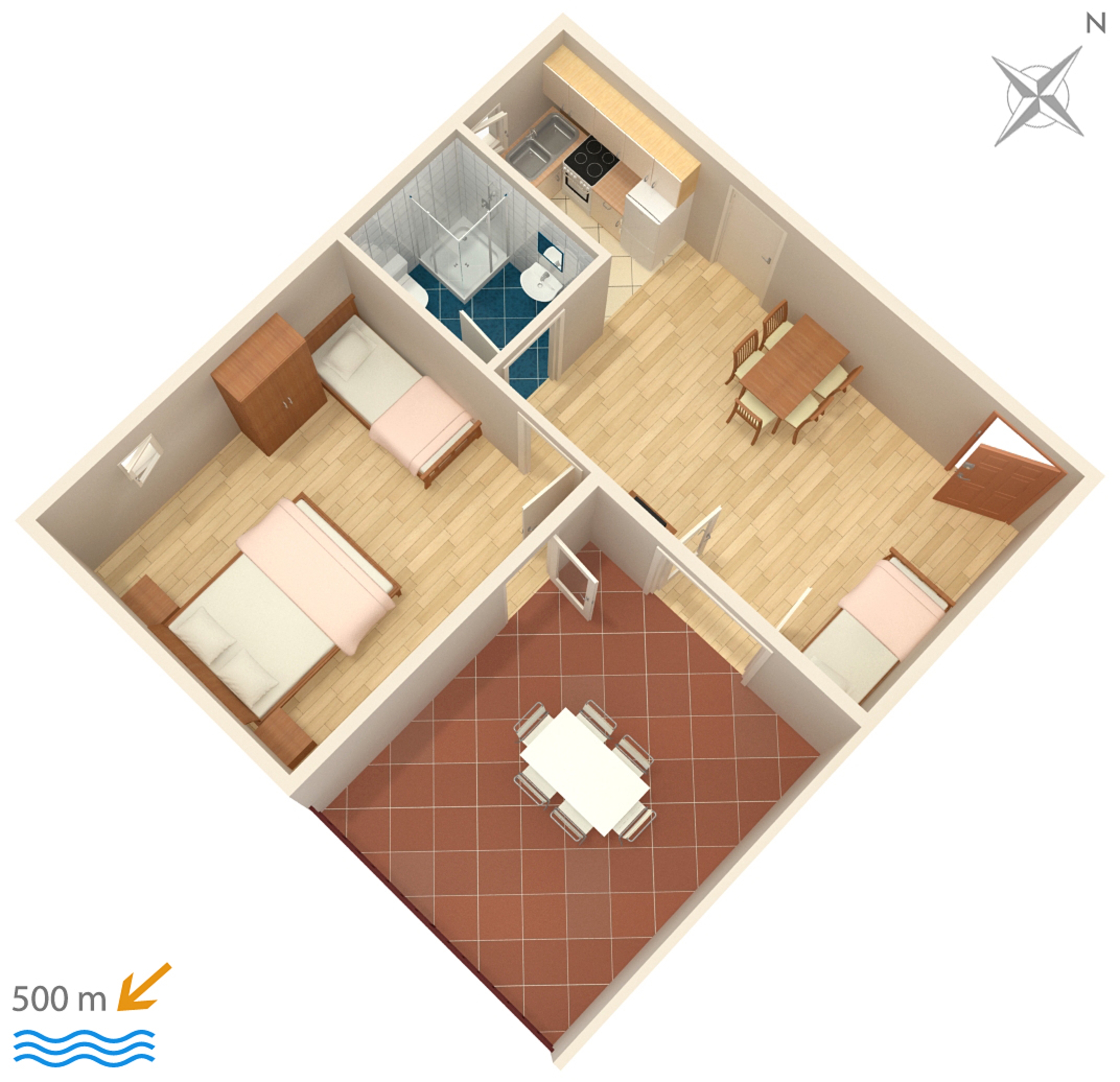 One bedroom apartment with terrace and sea view Zavala, Hvar (A-8912-a)