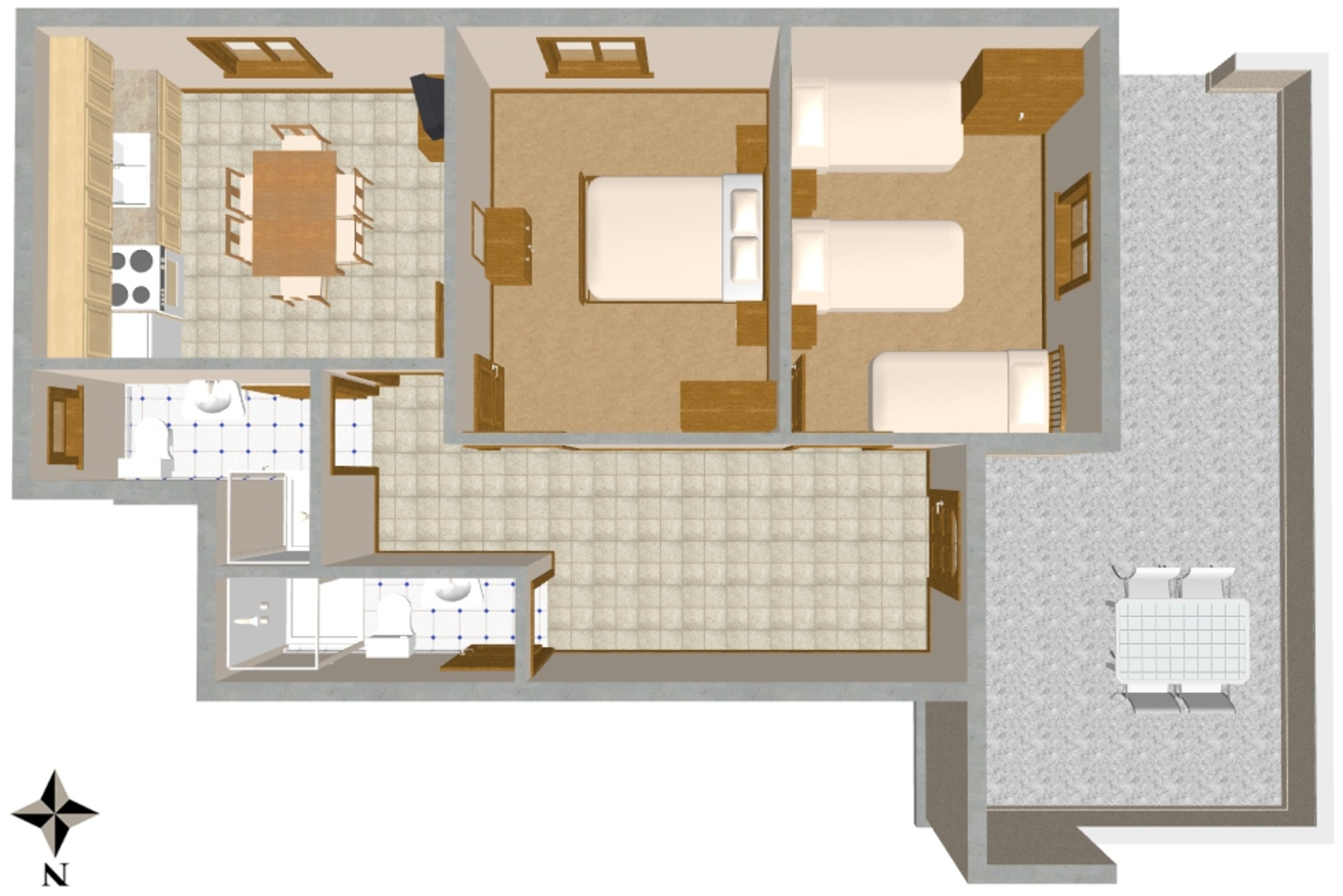 Two bedroom apartment with terrace Sali, Dugi otok  A-a
