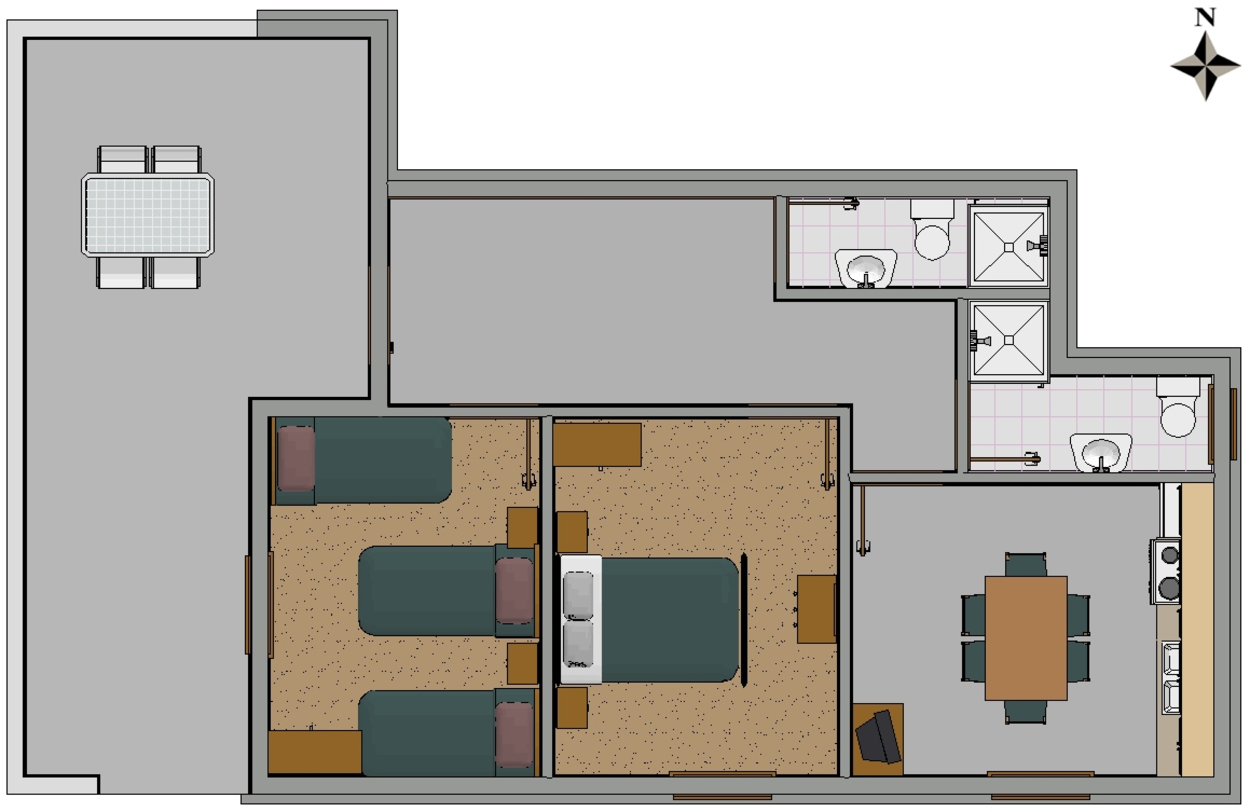 Two bedroom apartment with terrace Sali, Dugi otok  A-a