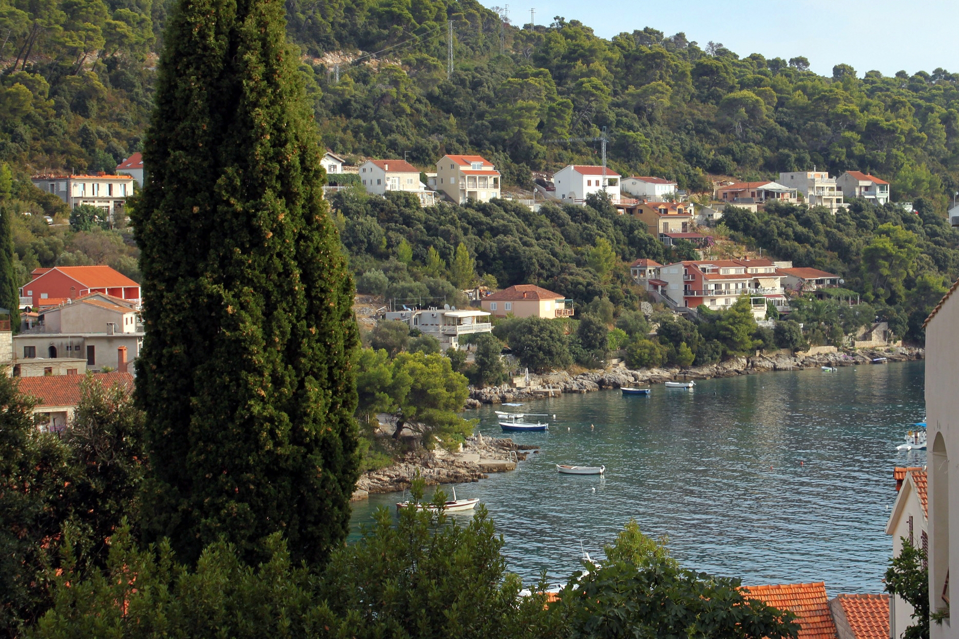 Three bedroom apartment with terrace and sea view Brna, Korčula  A-a