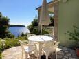 Prižba, Terrace 2 in the studio-apartment, with a sea view and WiFi.